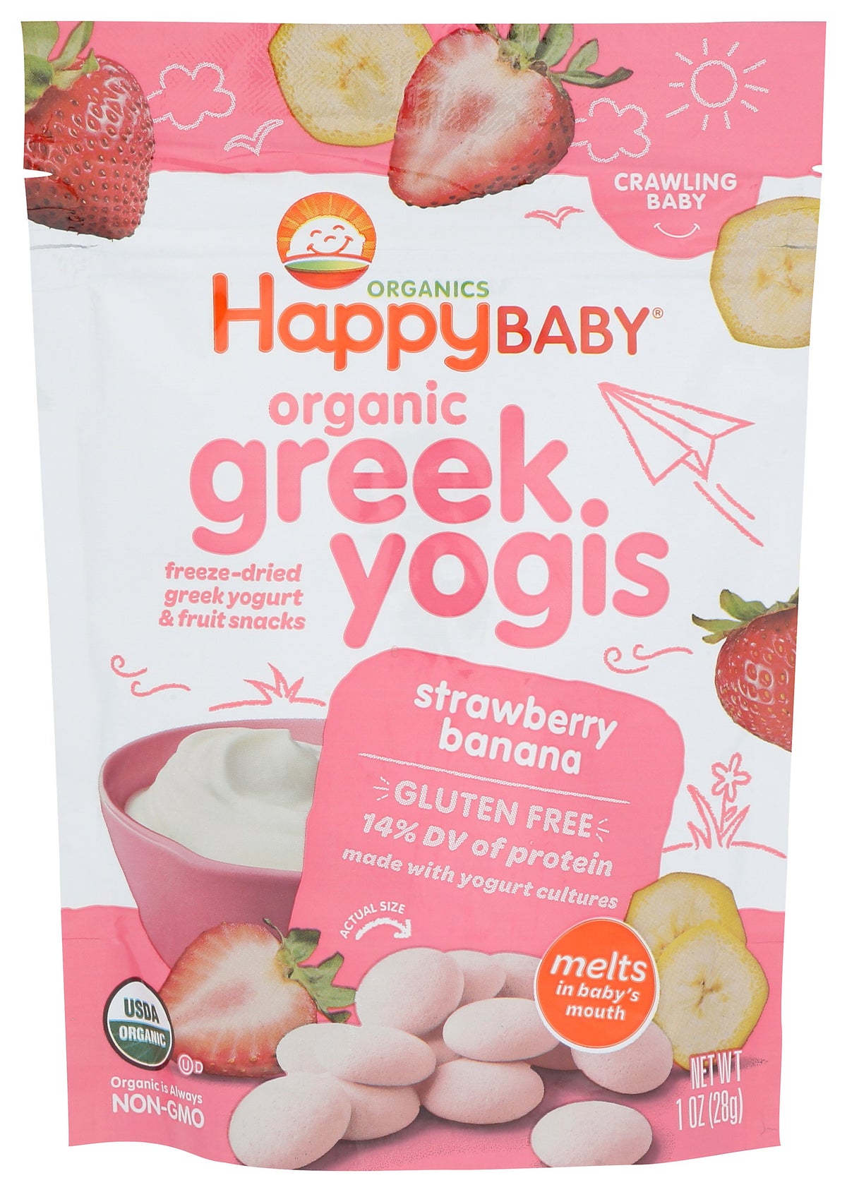 HAPPY BABY YOGI GRK YGRT STRWBRY BAN ORG - Case of 8