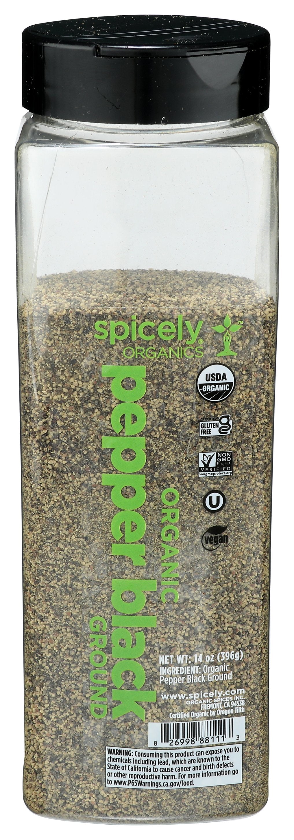 SPICELY ORGANICS SPICE PEPPER BLK GRND ORG - Case of 2