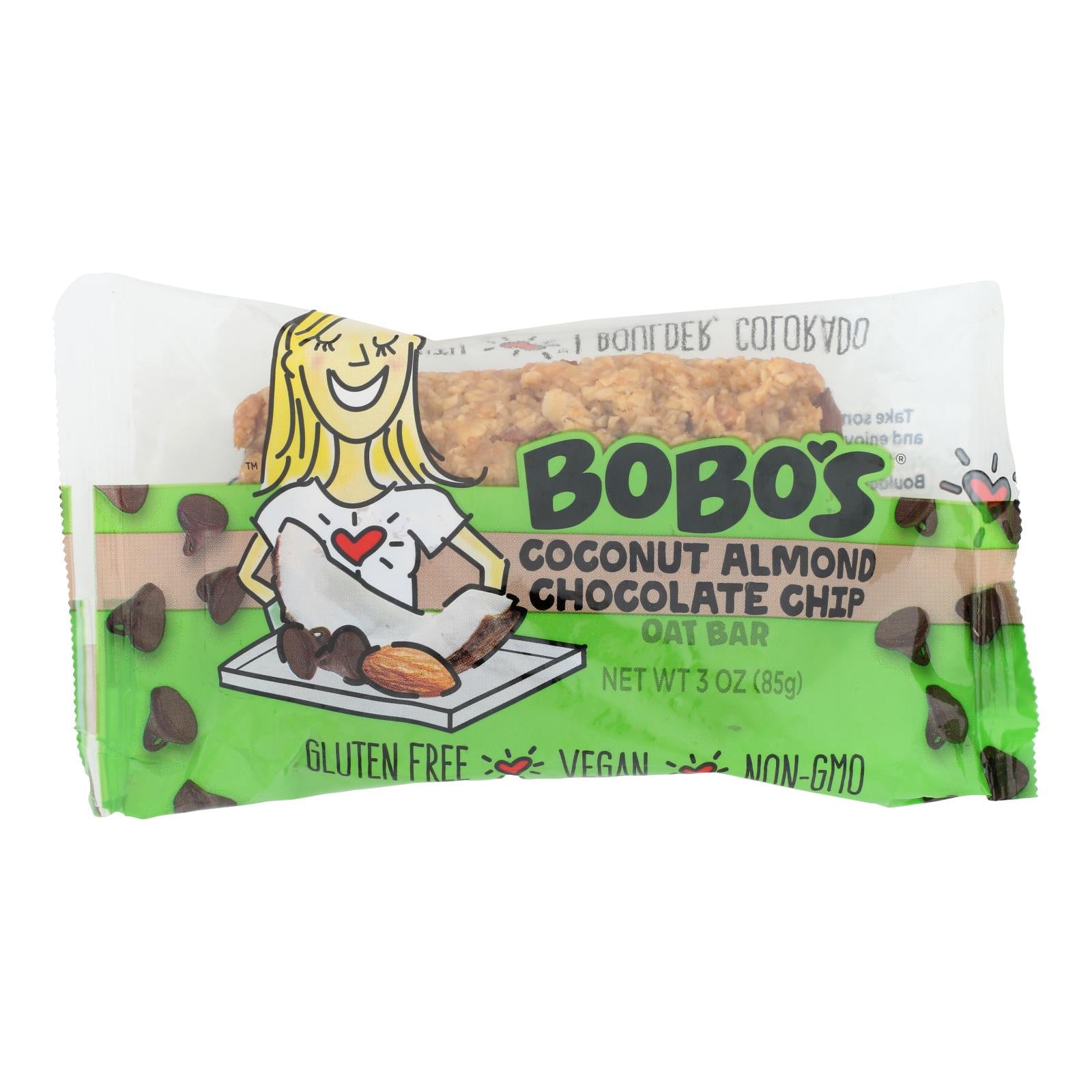Bobo's Oat Bars - All Natural - Gluten Free - Chocolate Almond - 3 oz Bars - Case of 12