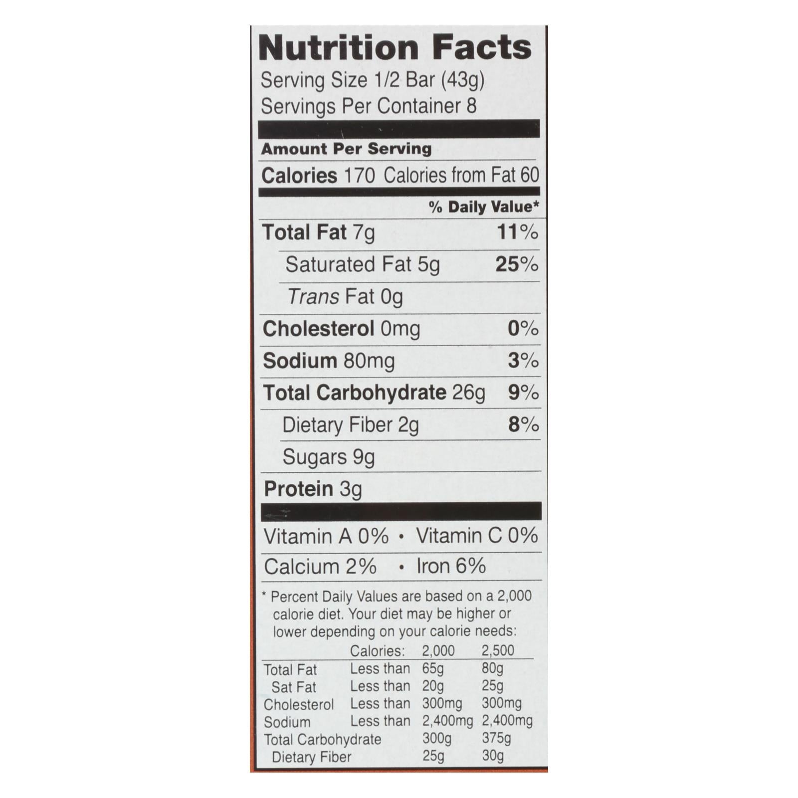 Bobo's Oat Bars - Oat Bar - Chocolate Chip - Case of 6 - 4 pk