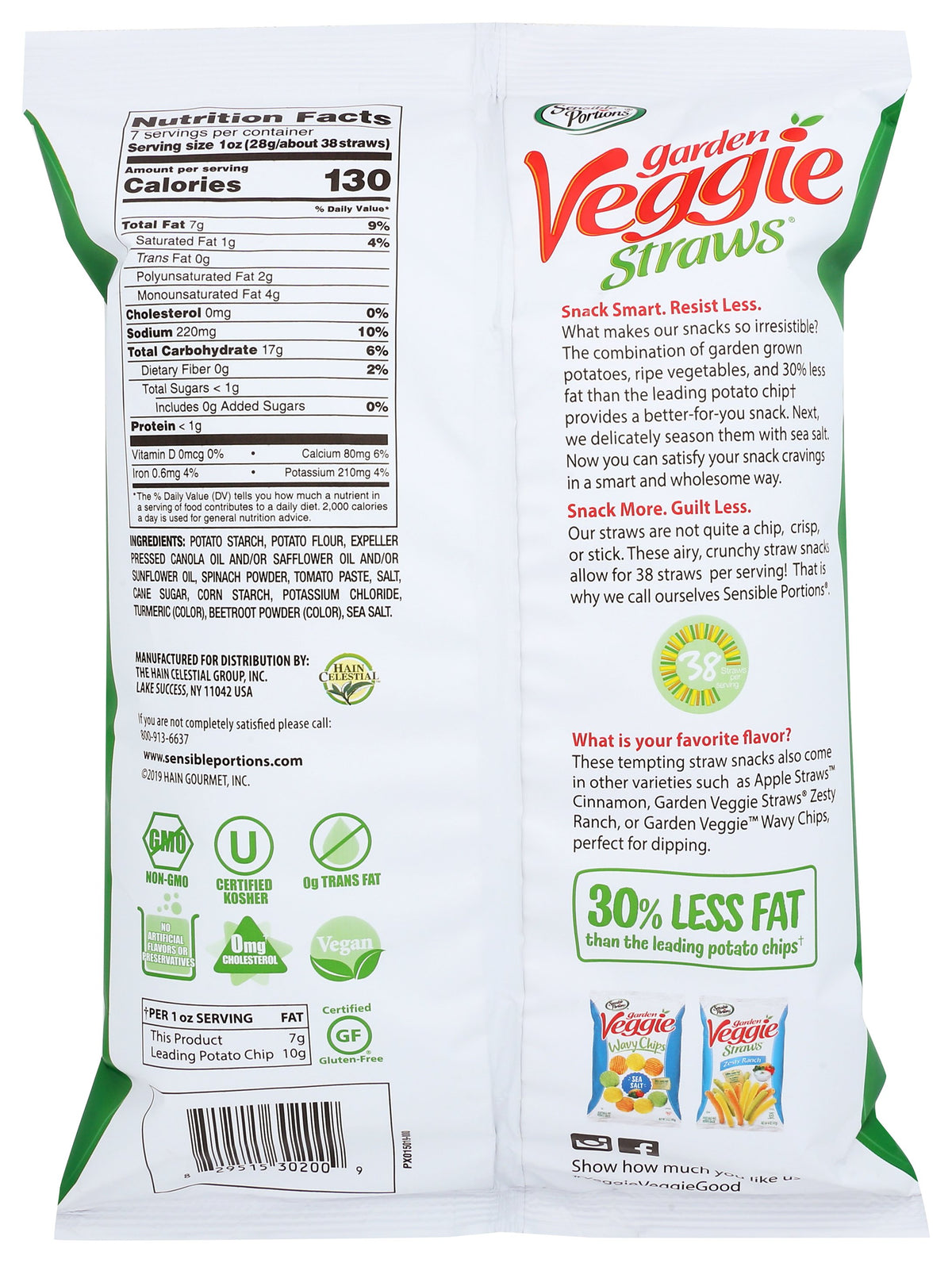 SENSIBLE PORTIONS STRAW VEGGIE SEASLT - Case of 12