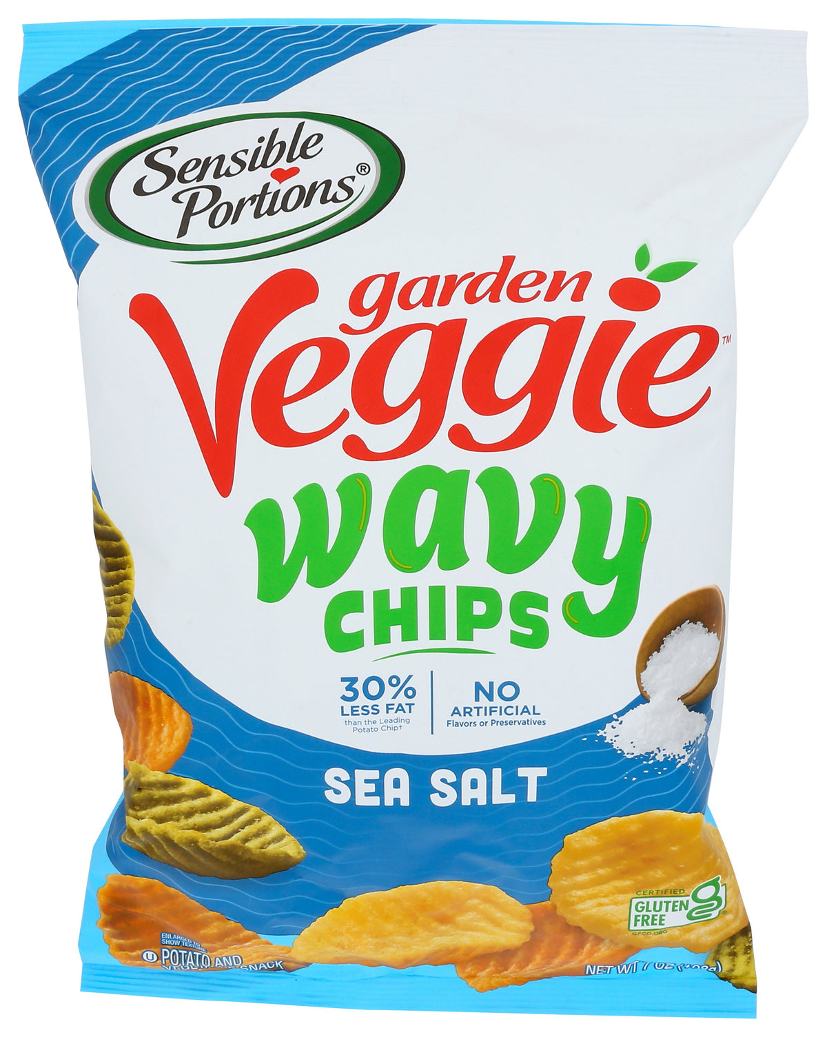 SENSIBLE PORTIONS CHIP VEGGIE SEA SALT - Case of 12 [GARDEN VEGGIE CHIPS - 7 OZ]