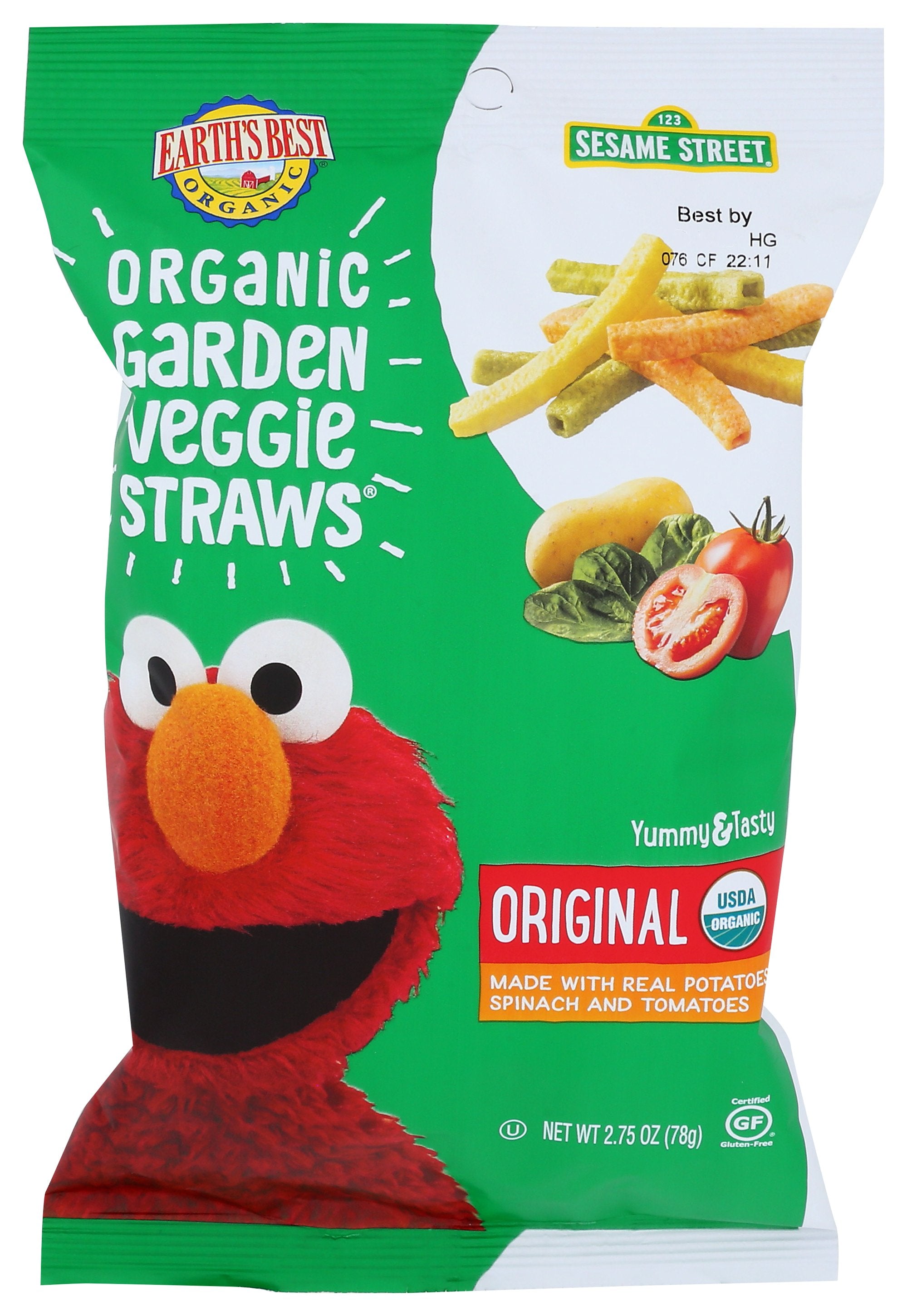 EARTHS BEST STRAW VEGGIE SESME STREET - Case of 6