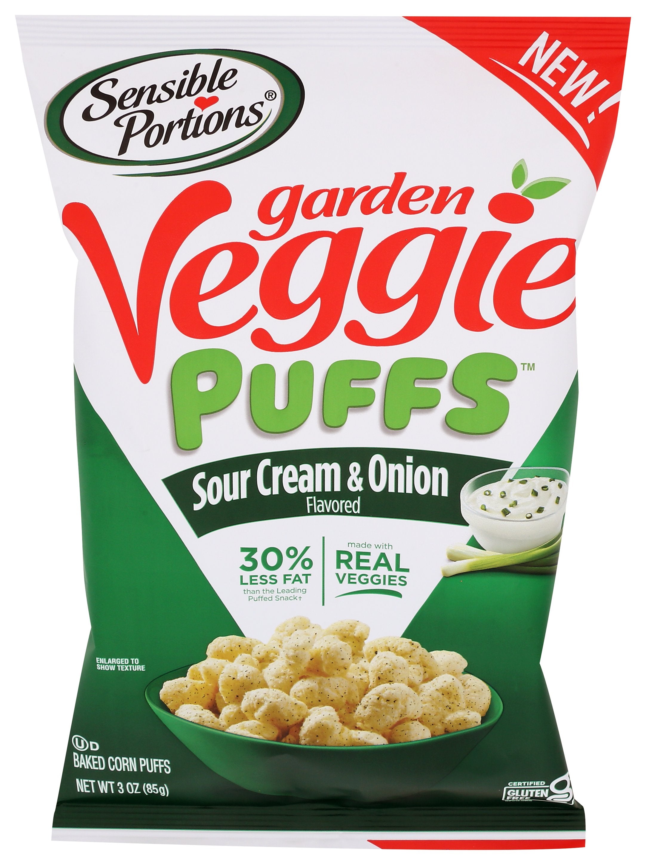 SENSIBLE PORTIONS PUFFS VEGGIE SOUR CREAM - Case of 6