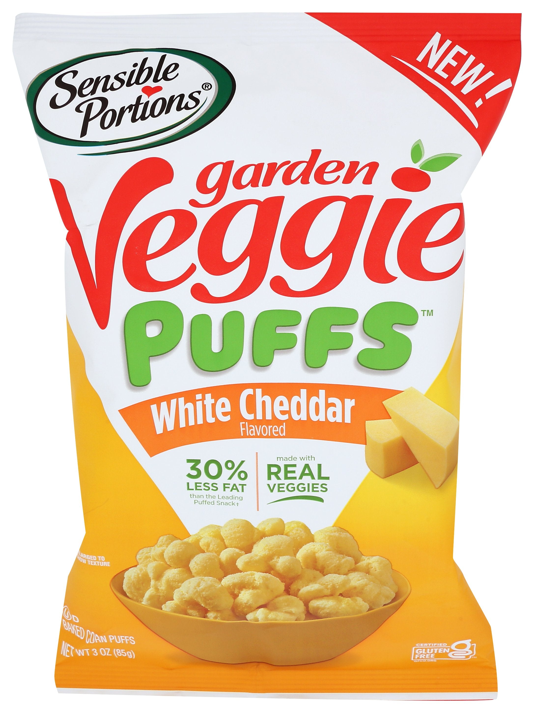 SENSIBLE PORTIONS PUFFS VEGGIE WHITE CHEDAR - Case of 6
