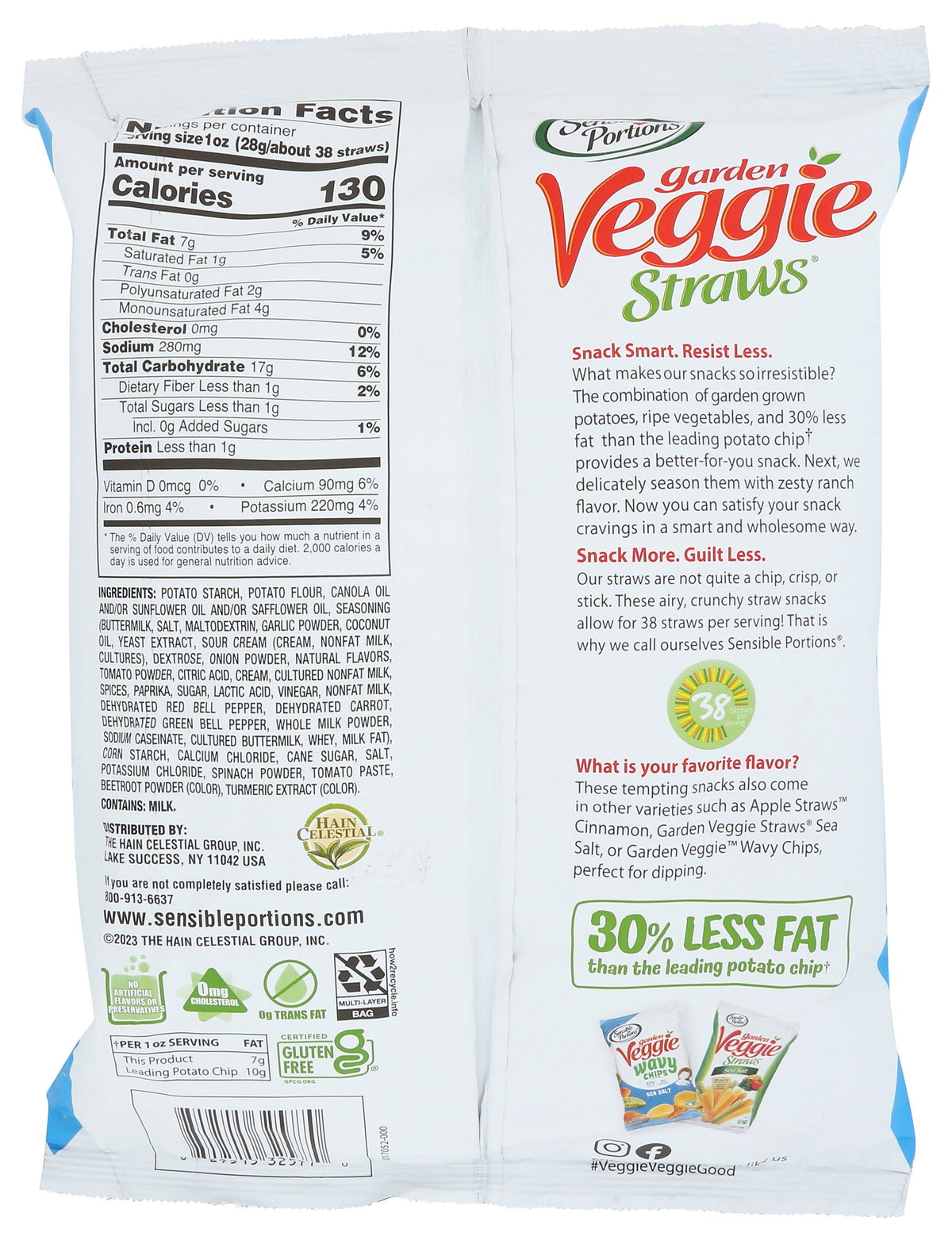 SENSIBLE PORTIONS VEGGIE STRAW ZSTY RNCH - Case of 8