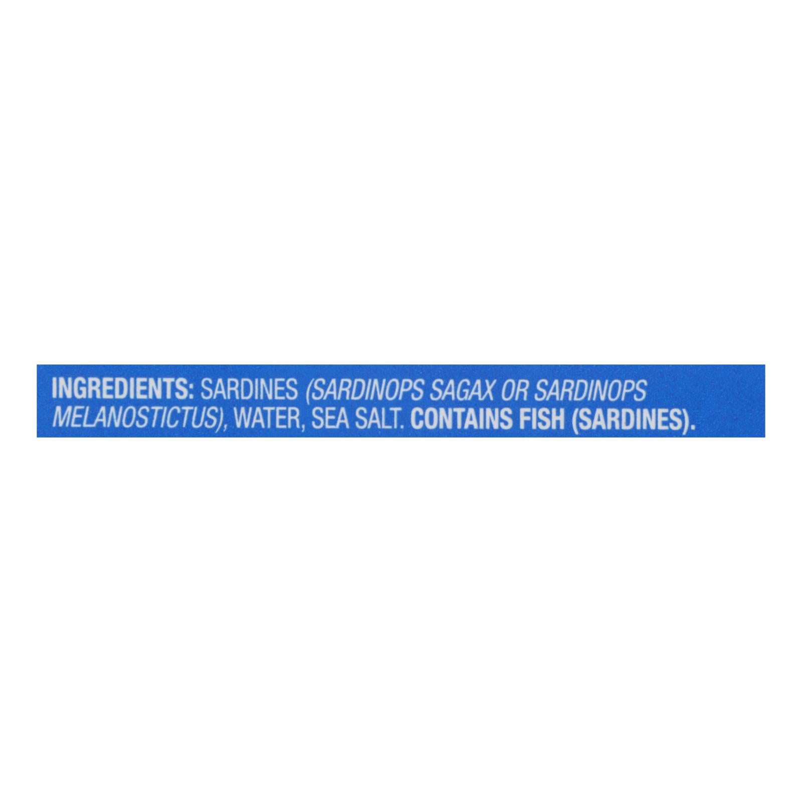 Wild Planet Wild Sardines In Spring Water - Case Of 12 - 4.375 Oz.