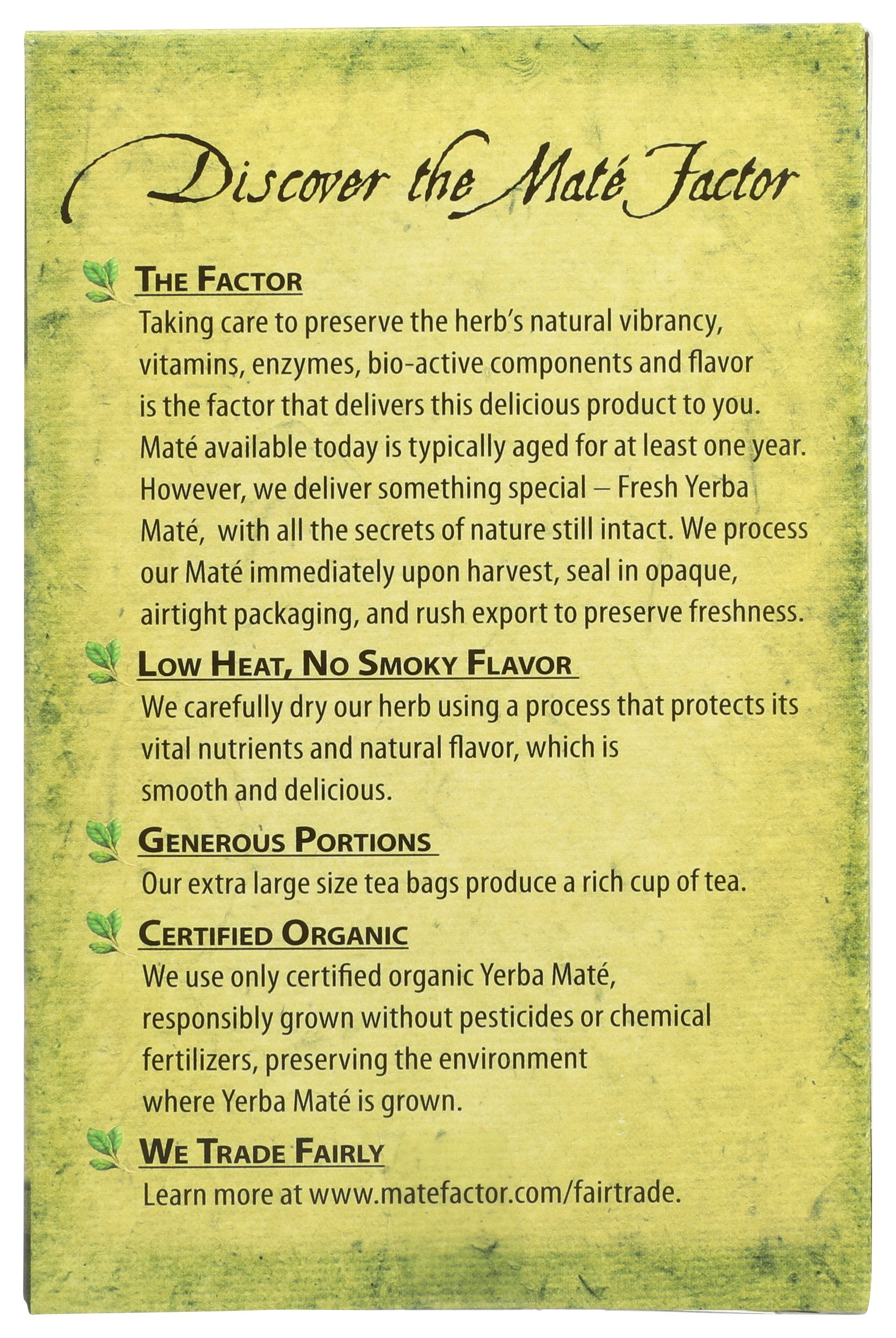 MATE FACTOR TEA YERBA FRESH GRN ORG - Case of 6