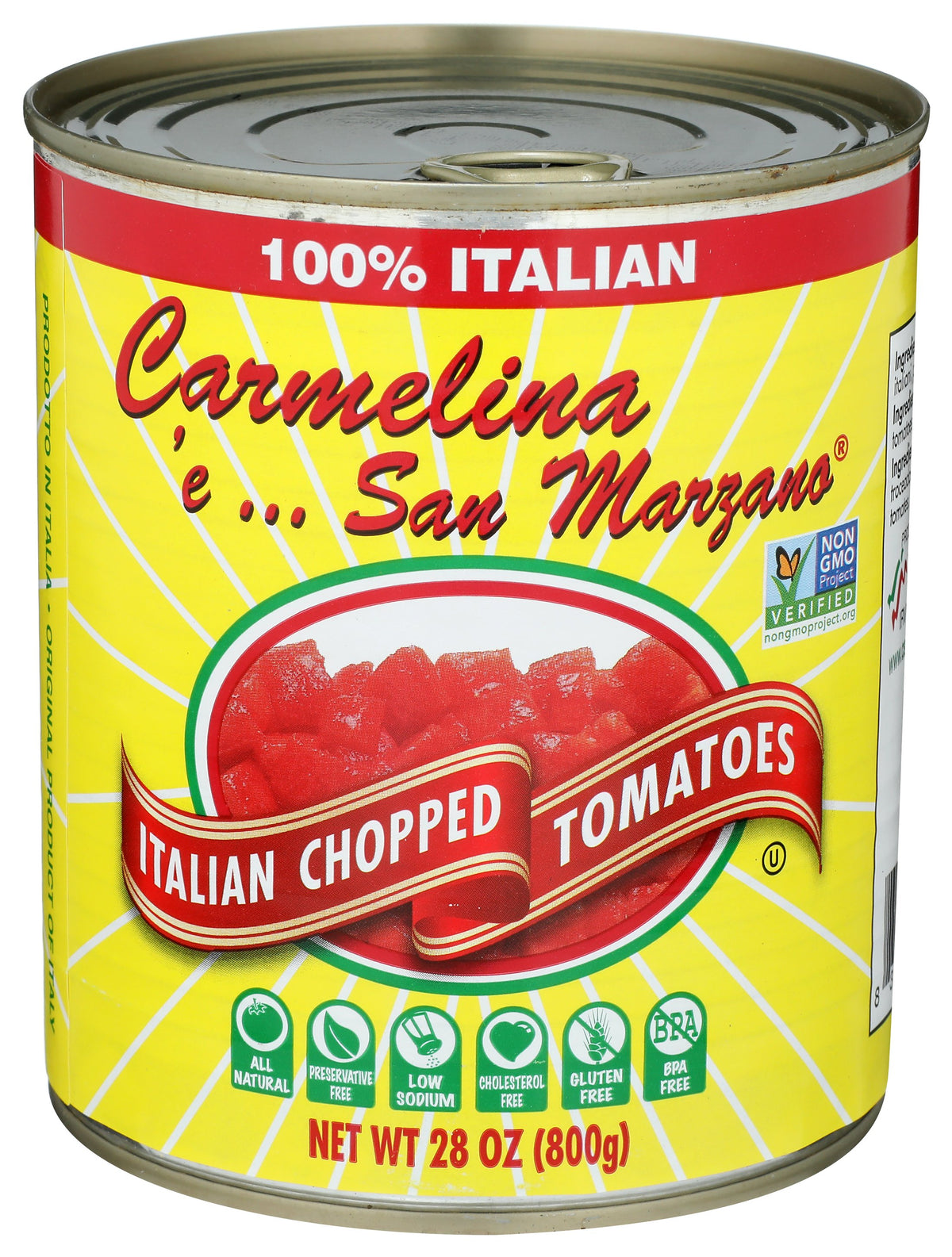 CARMELINA E SAN MARZANO TOMATO ITAL CHPD PURE - Case of 12 [ITALIAN CHOPPED TOMATOES IN PUREE - 28 OZ]