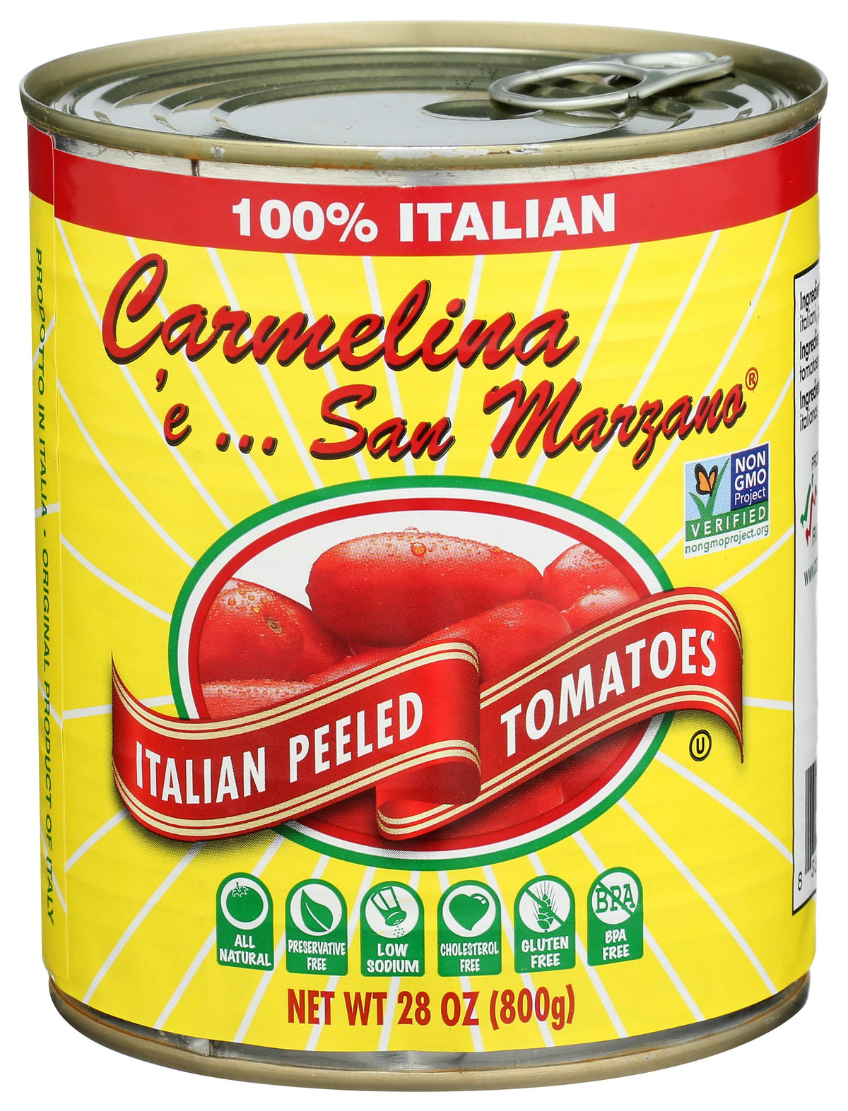 CARMELINA E SAN MARZANO TOMATO ITAL WHL PUREE - Case of 12 [ITALIAN WHOLE PEELED TOMATOES IN PUREE - 28 OZ]
