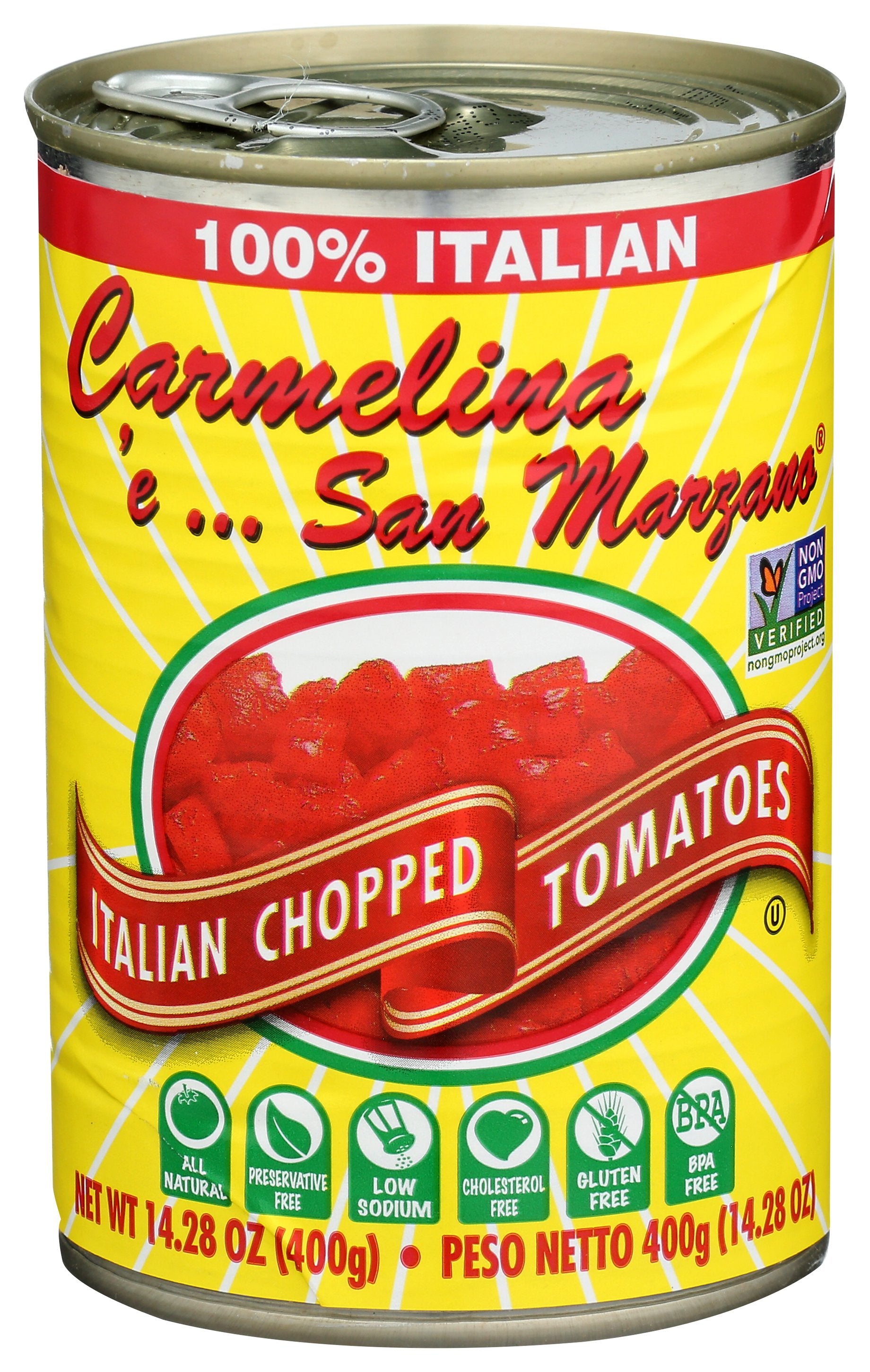 CARMELINA E SAN MARZANO TOMATO ITAL CHPD PURE - Case of 12 [ITALIAN CHOPPED TOMATOES IN PUREE - 14.28 OZ]