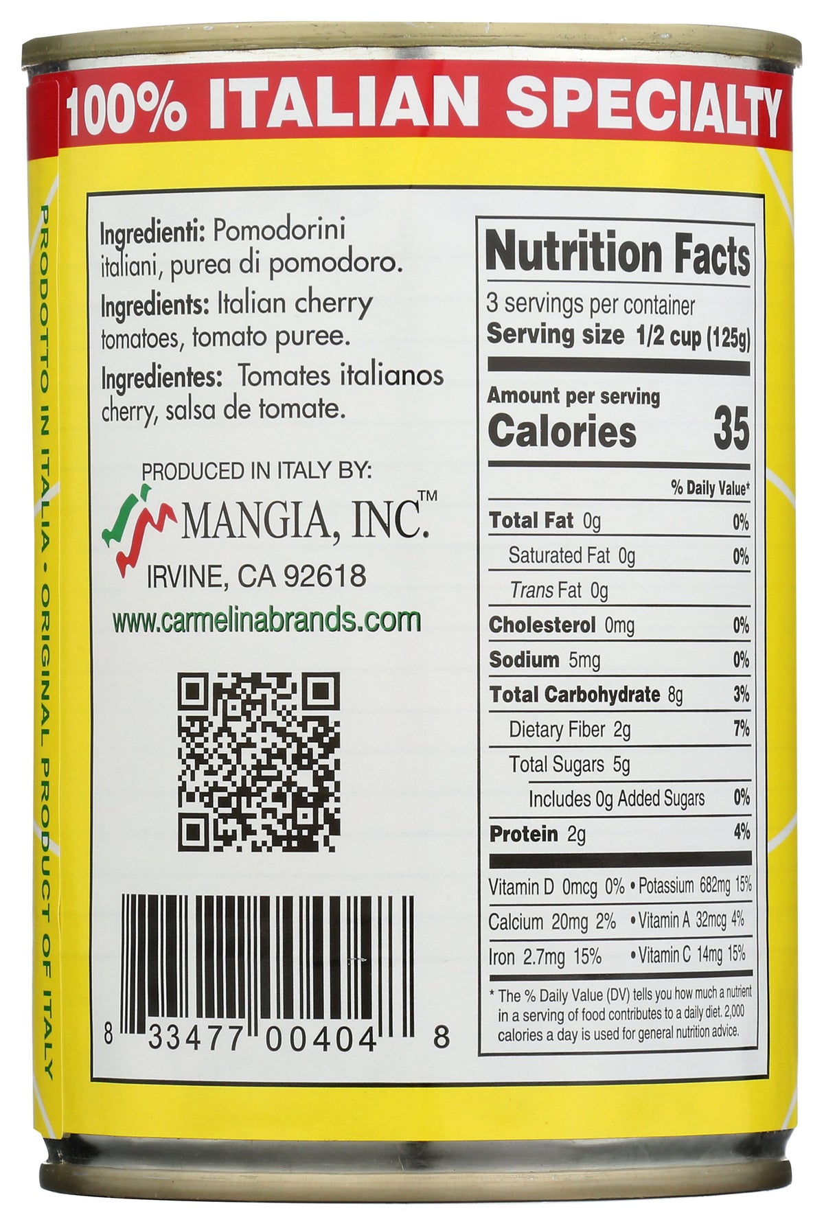 CARMELINA E SAN MARZANO TOMATO ITAL CHERRY - Case of 12
