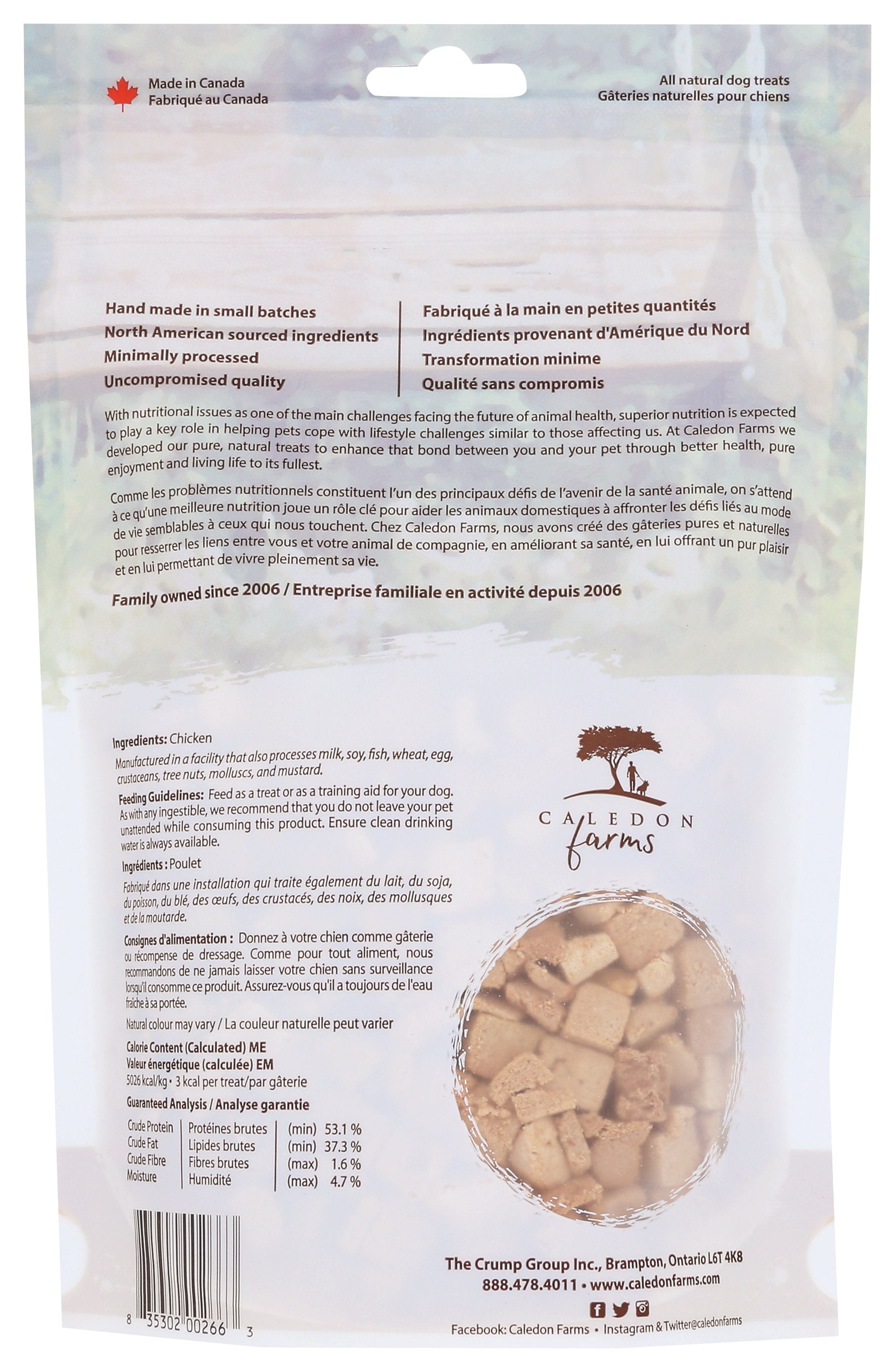 CALEDON FARMS TREAT DOG CHKN FRZ DRIED - Case of 4