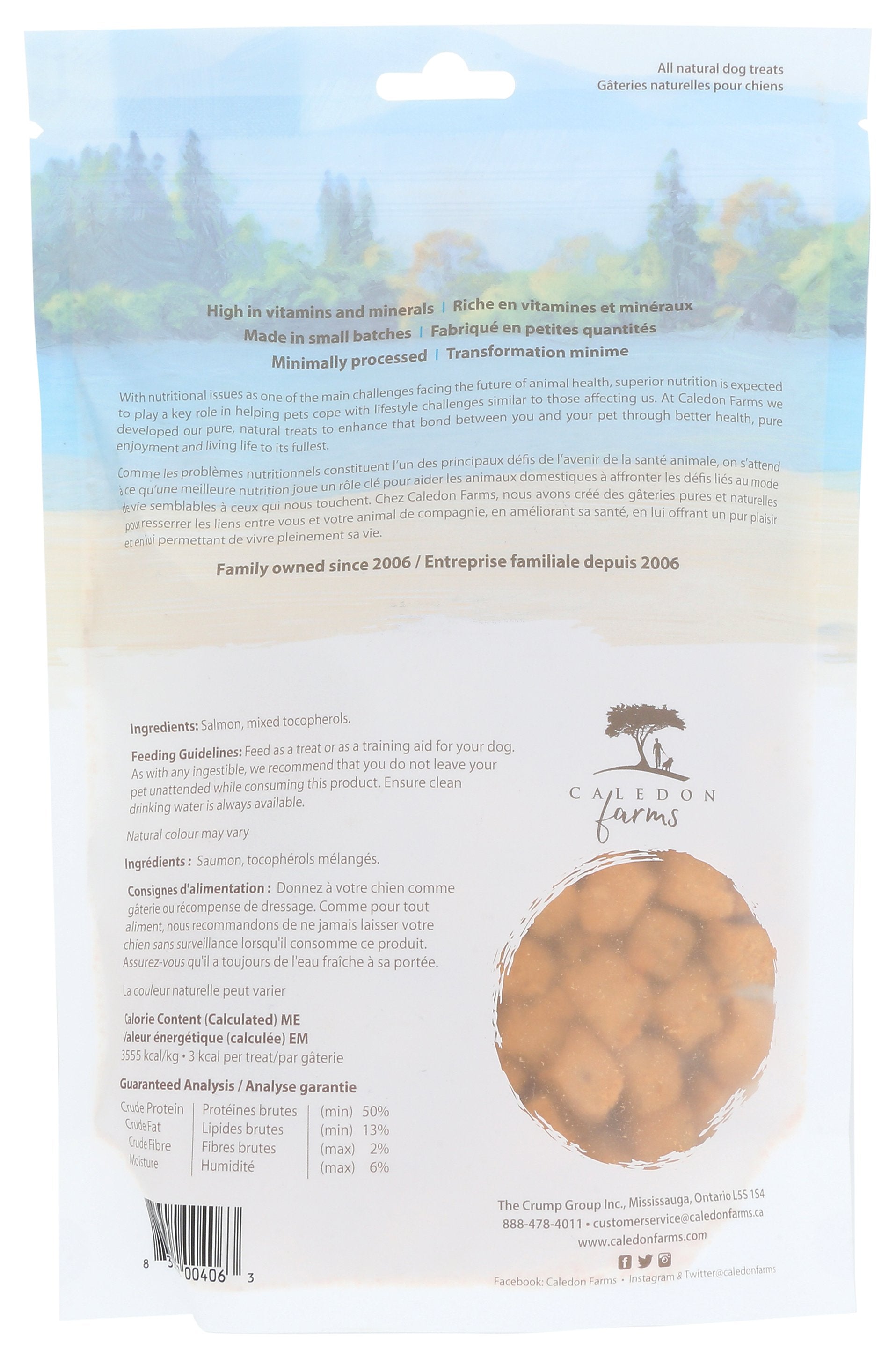 CALEDON FARMS TREAT DOG FRZ DRD SALMON - Case of 6