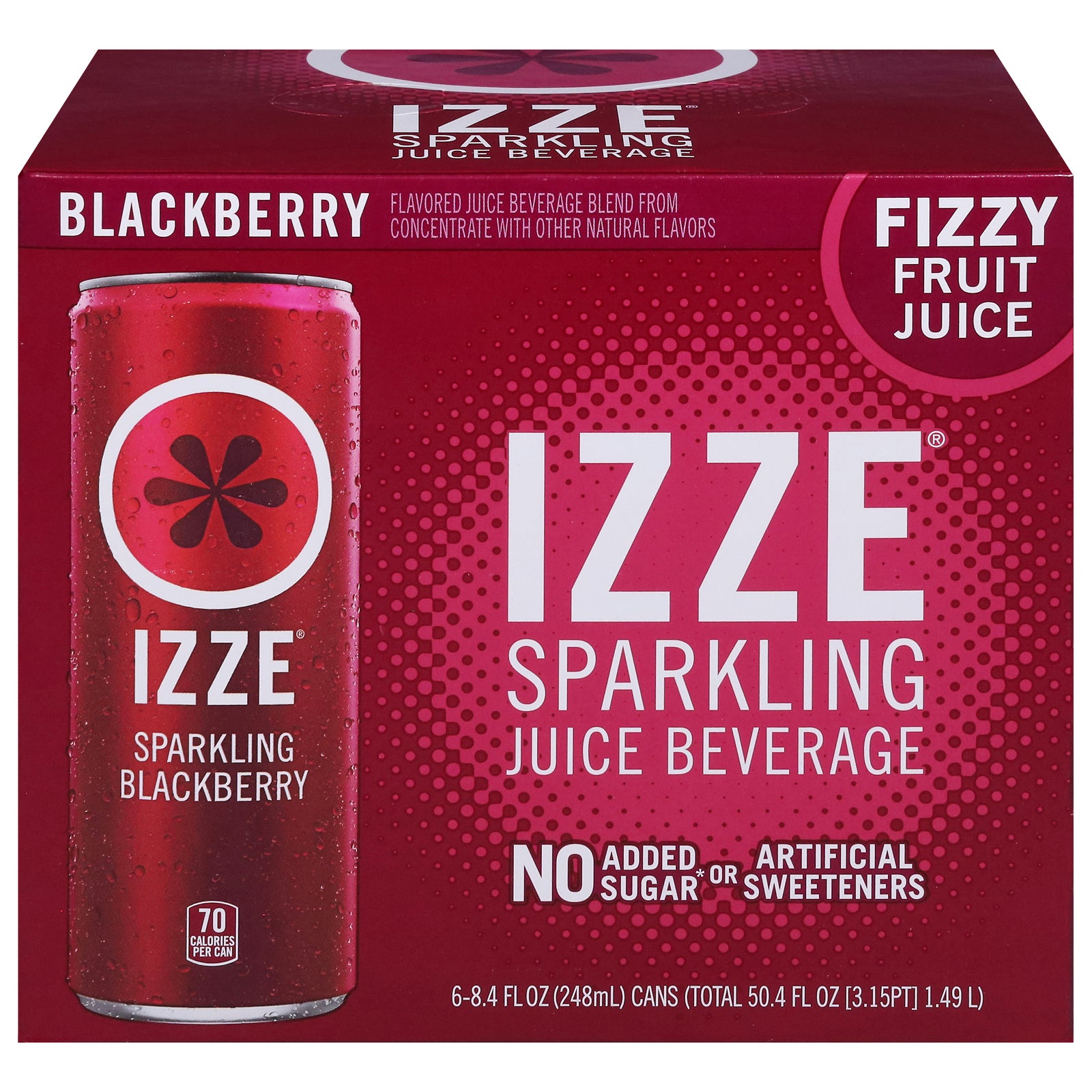 Izze - Can Sparkling Blackberry - CS of 4-6/8.4 FZ