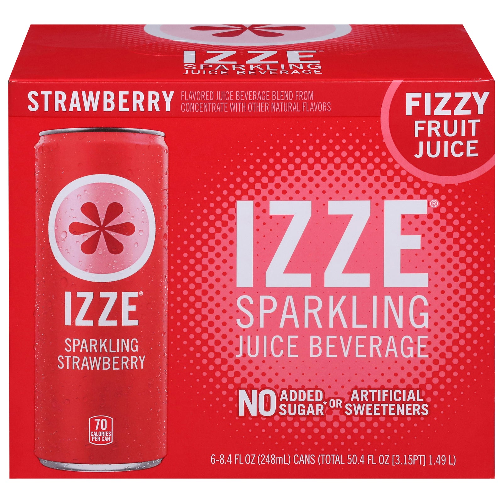 Izze - Can Sparkling Strawberry - CS of 4-6/8.4 FZ