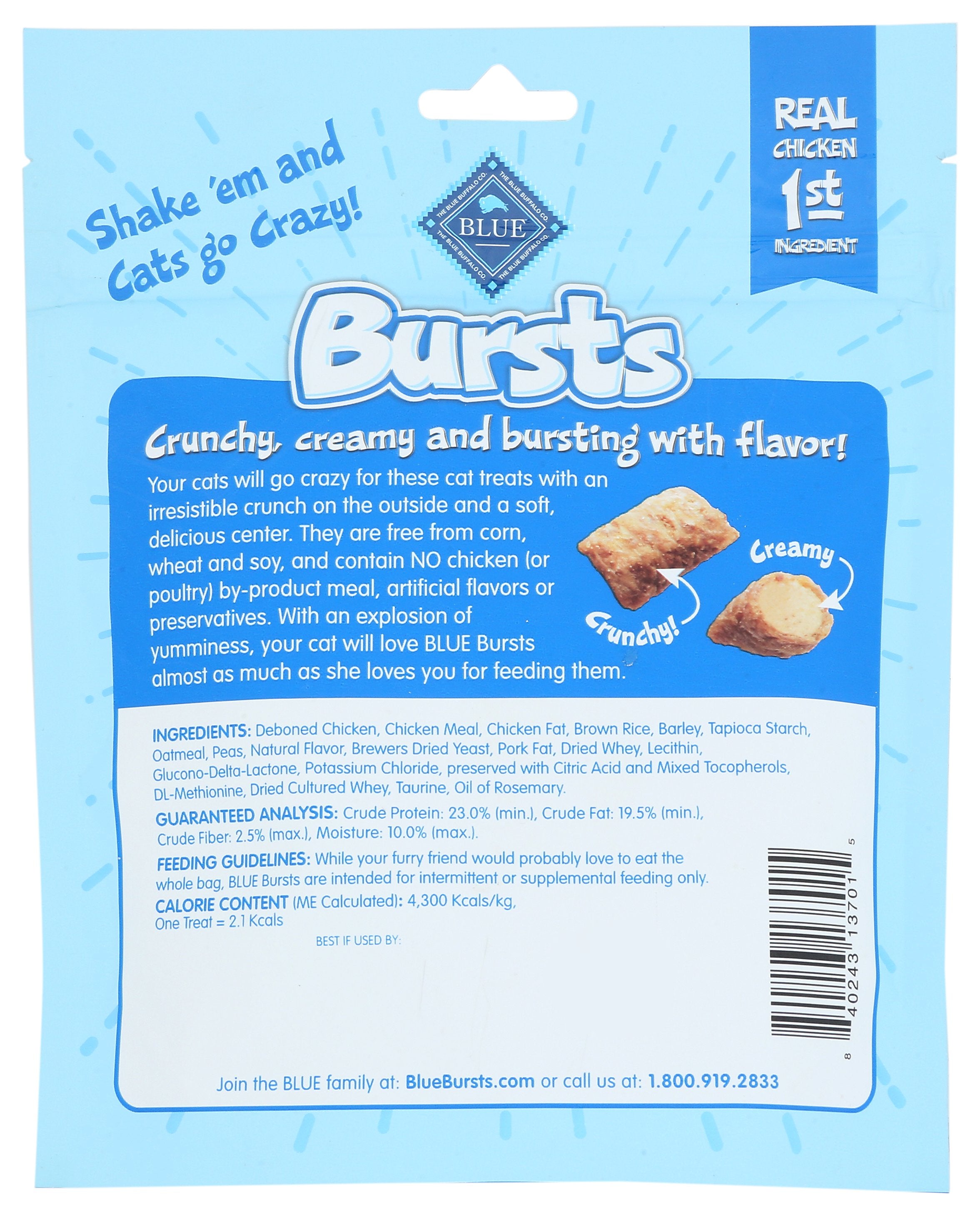 BLUE BUFFALO TREATS CAT BURST CHICKEN - Case of 6