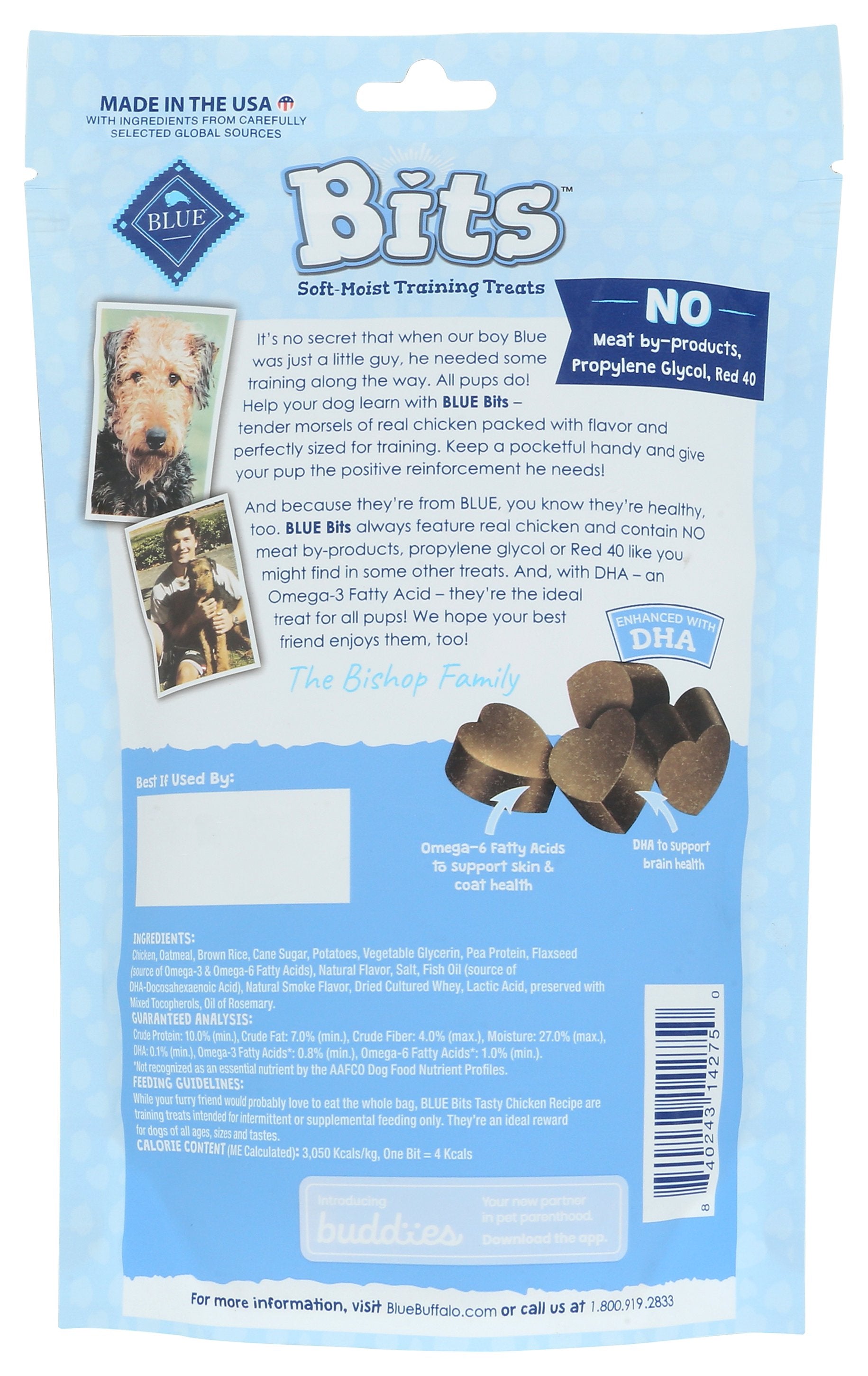 BLUE BUFFALO TREATS DOG CHICKEN BITES - Case of 6