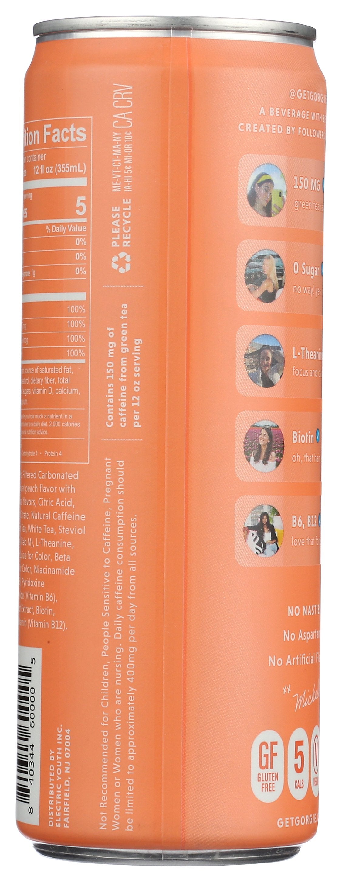 GORGIE BEV ENRGY SPRK PEACHY KN - Case of 12