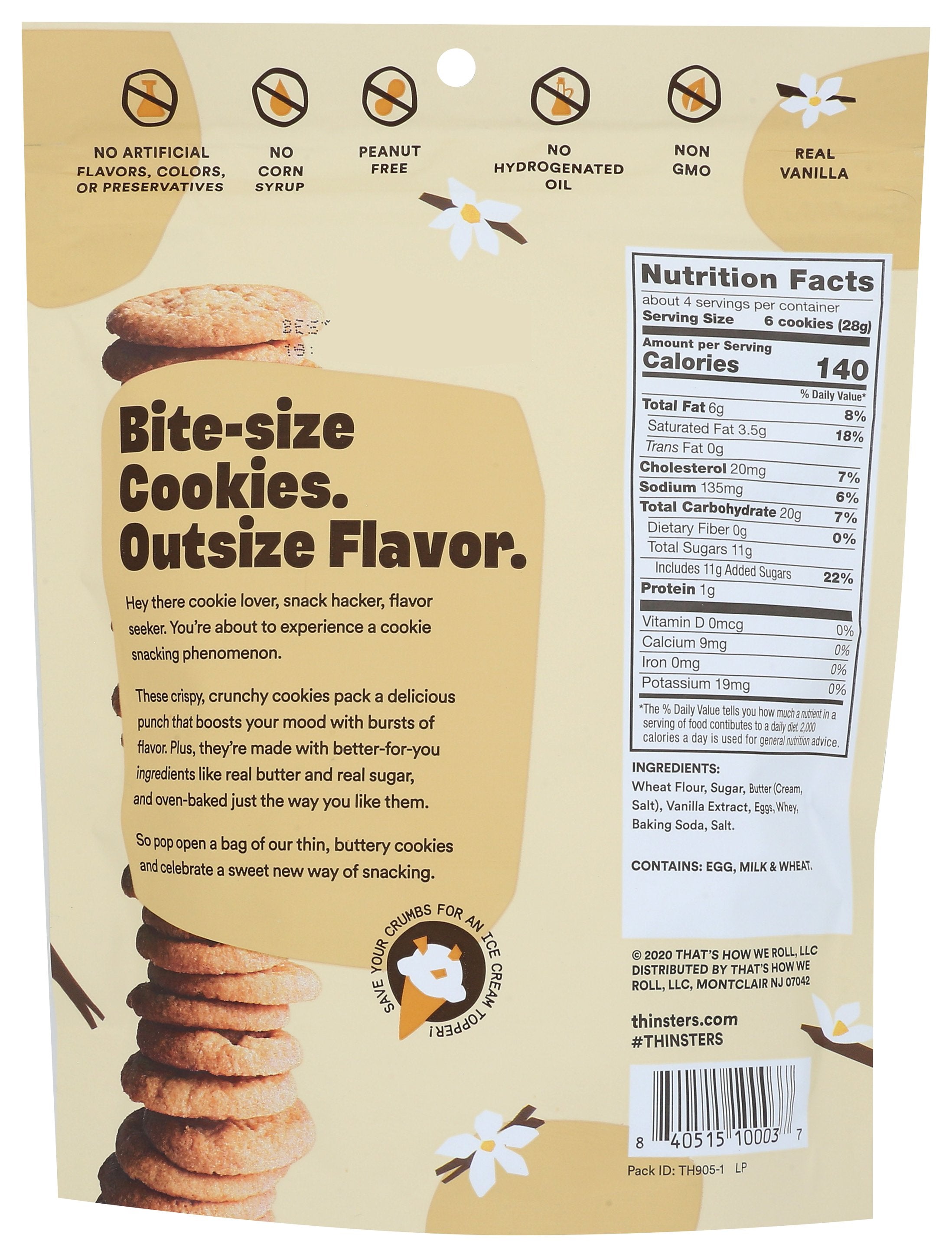 THINSTERS COOKIE THIN VAN BEAN - Case of 12