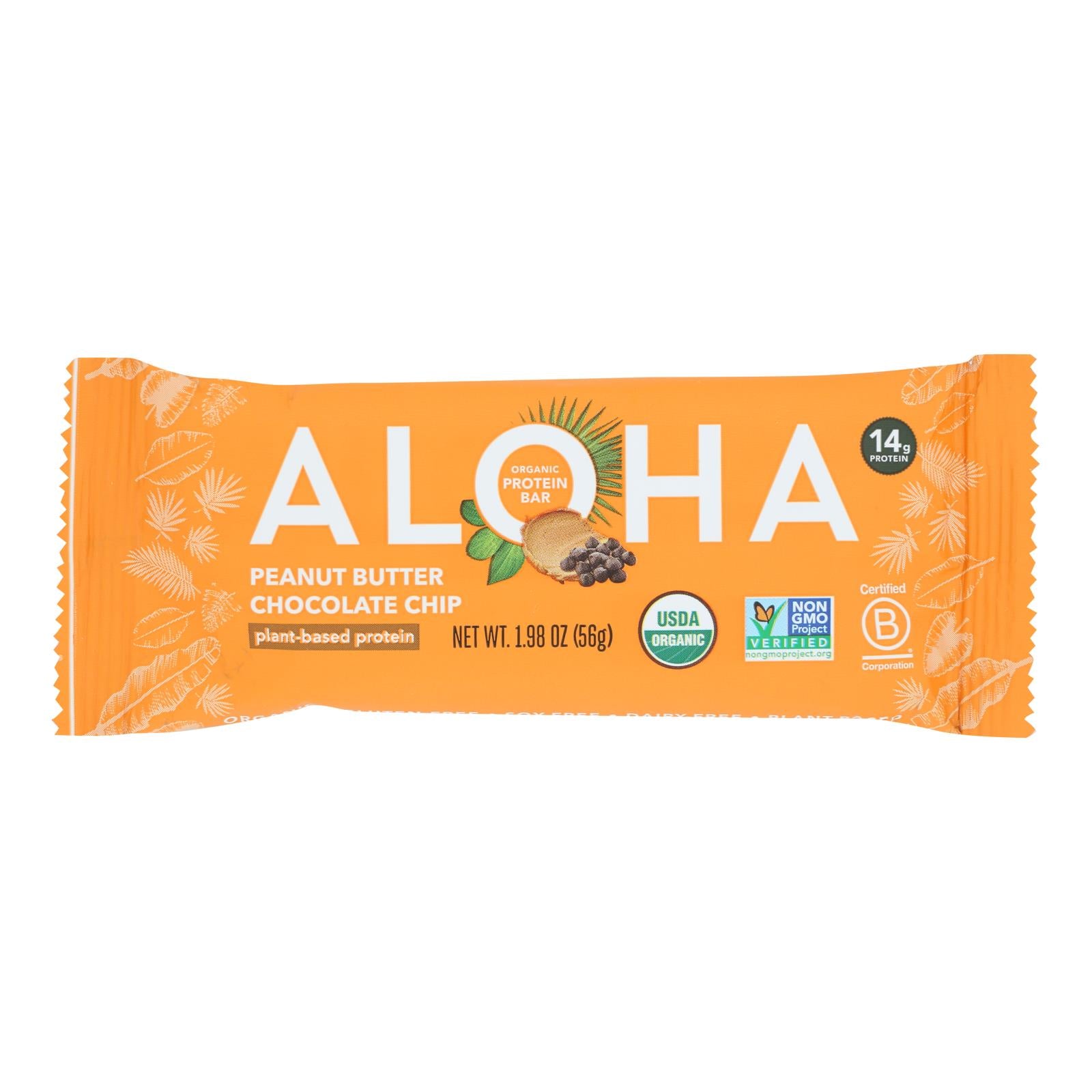 Aloha (Bars)  Peanut Butter Chocolate Chip - Case Of 12 - 1.9 Oz