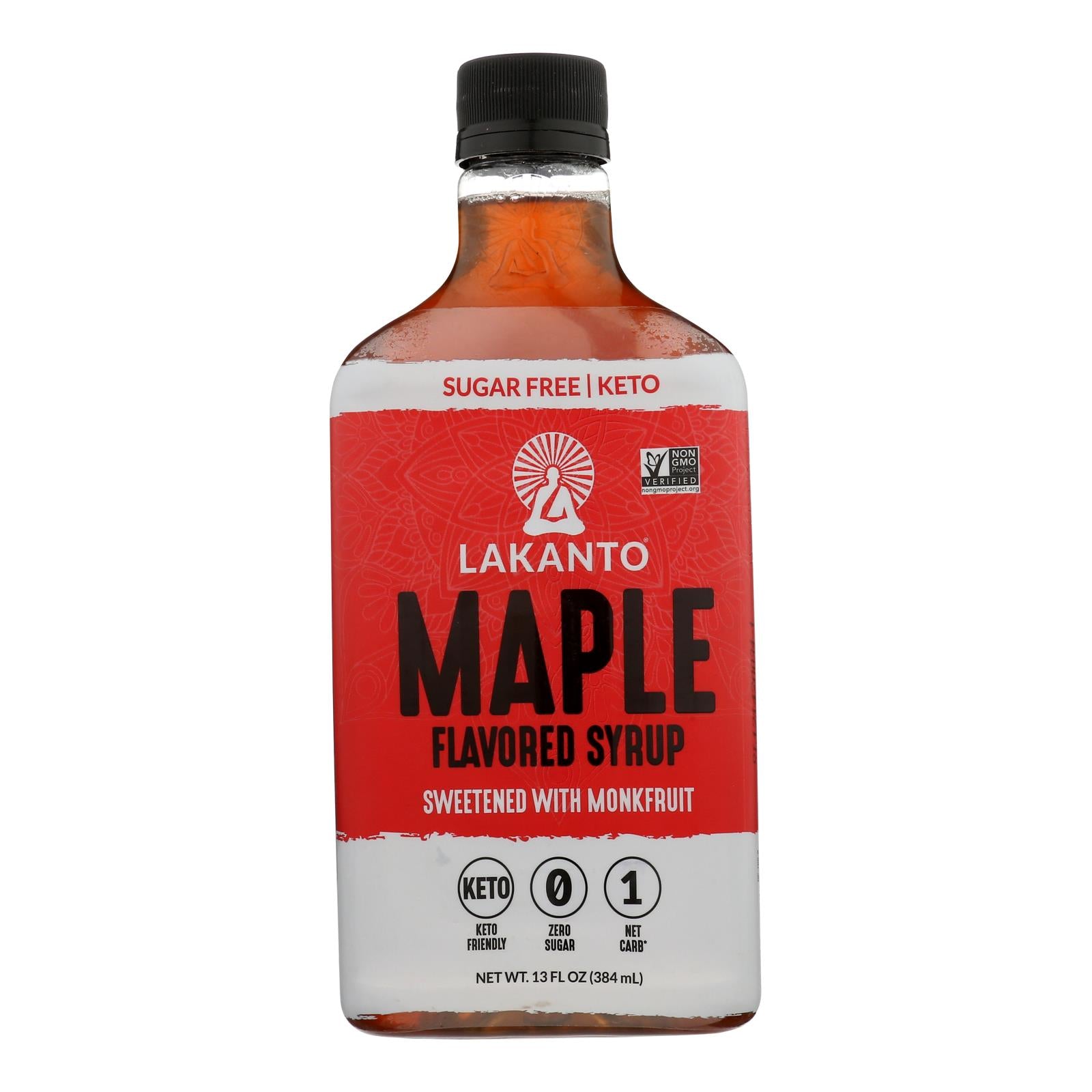 Lakanto Monk Fruit Sweetened Maple Flavored Syrup  - Case Of 8 - 13 Fz