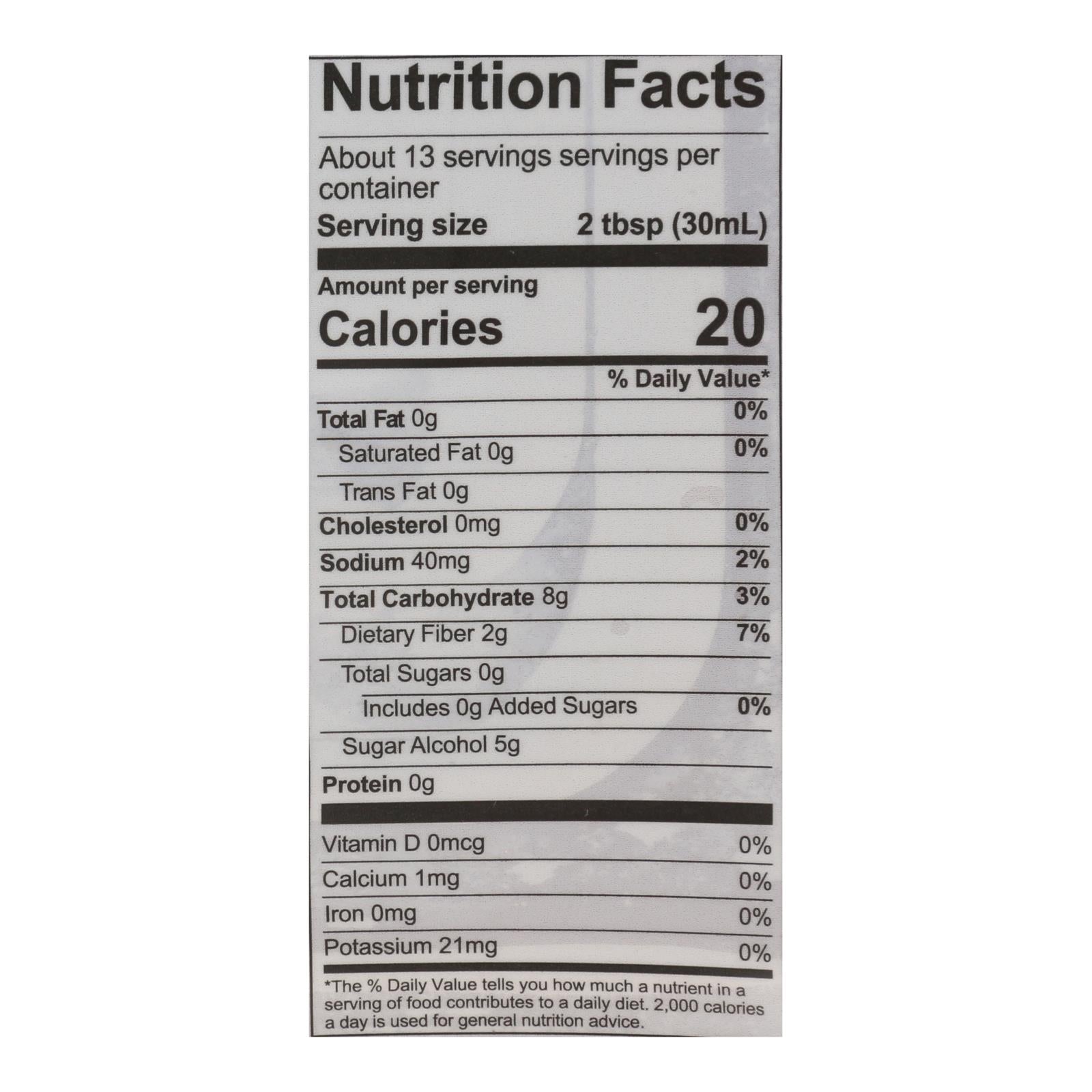Lakanto Monk Fruit Sweetened Maple Flavored Syrup  - Case Of 8 - 13 Fz