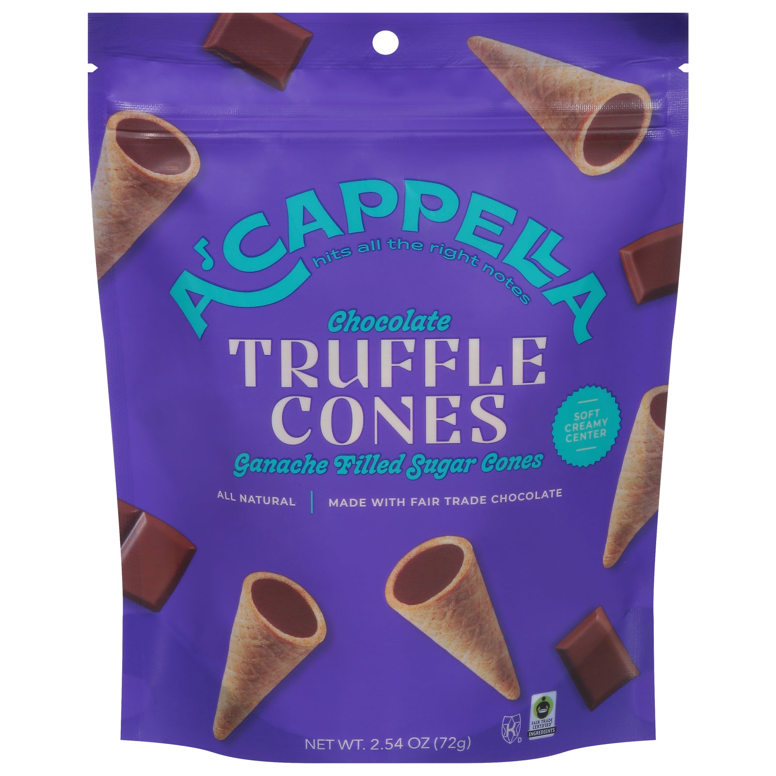 Acappella - Cones Chocolate Truffle - CS of 6-2.54 OZ