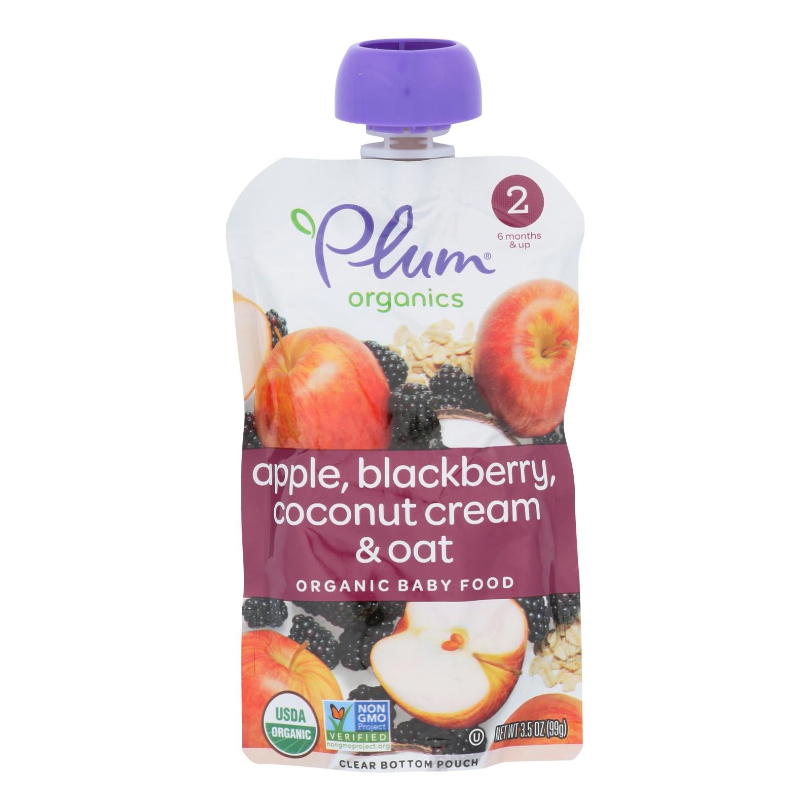 Plum Organics - Stg2 Og2 Apl Blkbry Ccnt - CS of 12-3.5 OZ