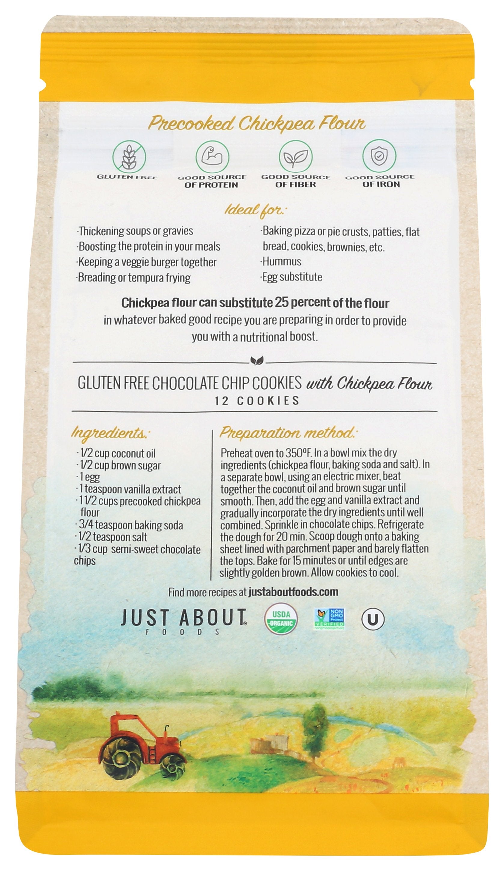 JUST ABOUT FOODS FLOUR CHICKPEA ORG - Case of 5
