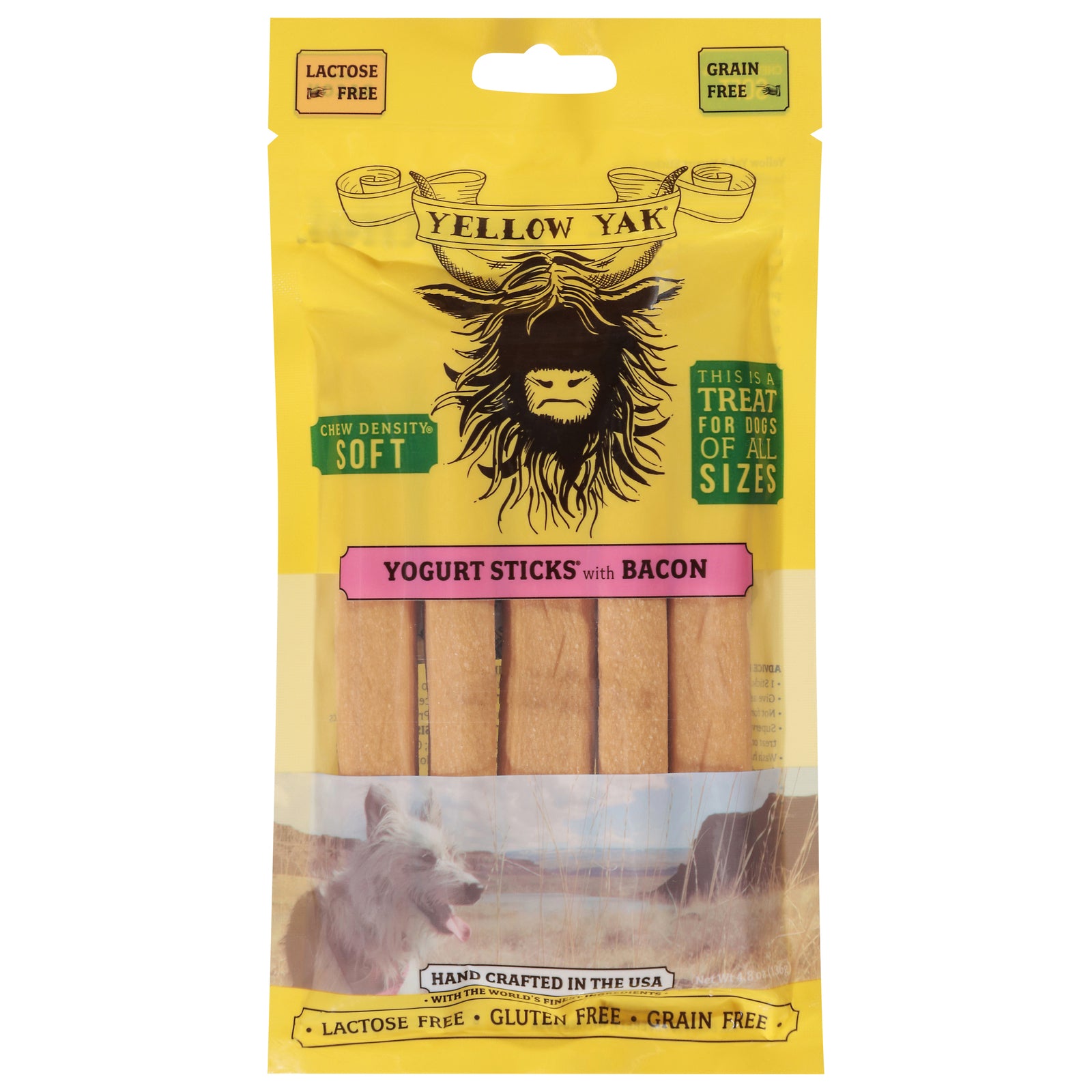 Yellow Yak - Trt Yogurt Stick Bacon - CS of 5-4.8 OZ