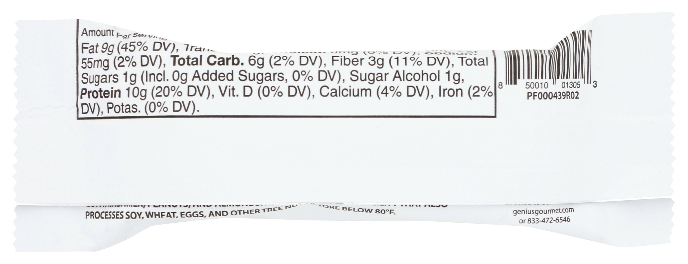 GENIUS GOURMET KETO BARS BAR PB CHOCOLATE - Case of 10