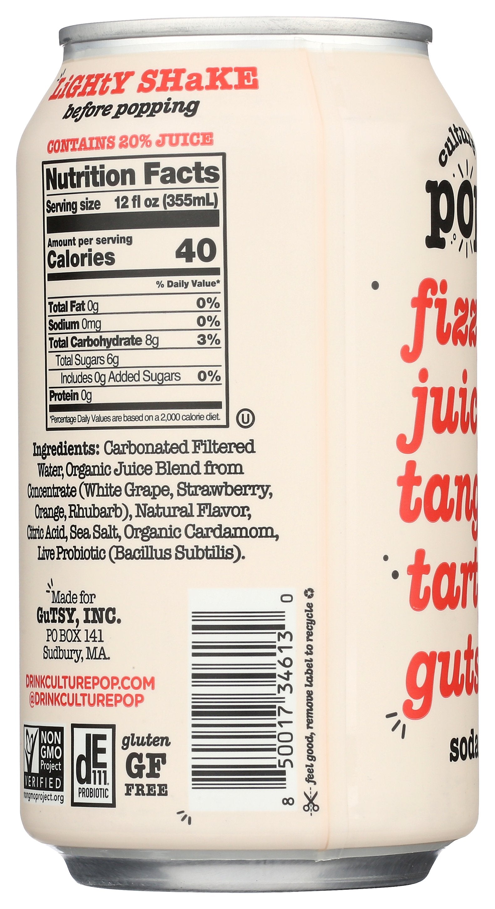 CULTURE POP SODA PROB STRWBRY RHBRB - Case of 12