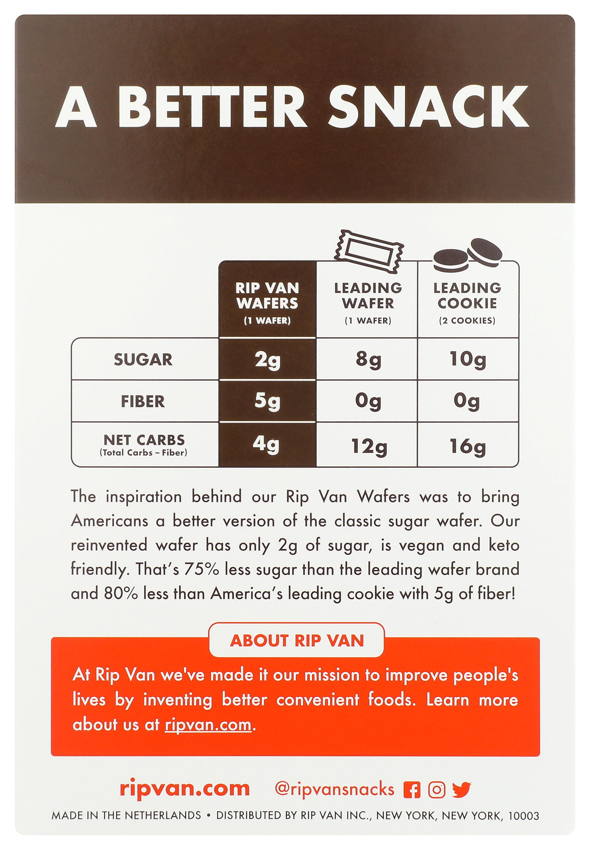 RIP VAN COOKIE WAFER DARK CHOCO - Case of 6