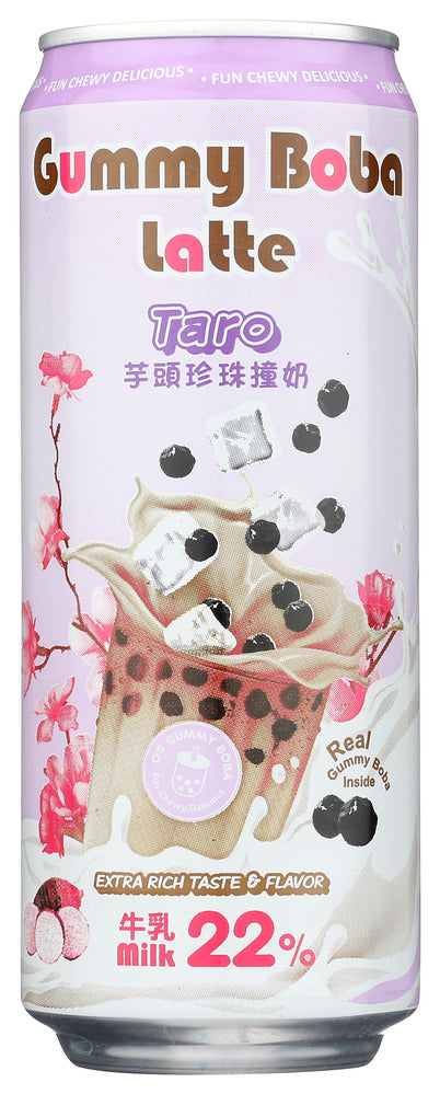 O's Bubble Gummy Taro Boba Latte 15.9 fl oz - Case of 6