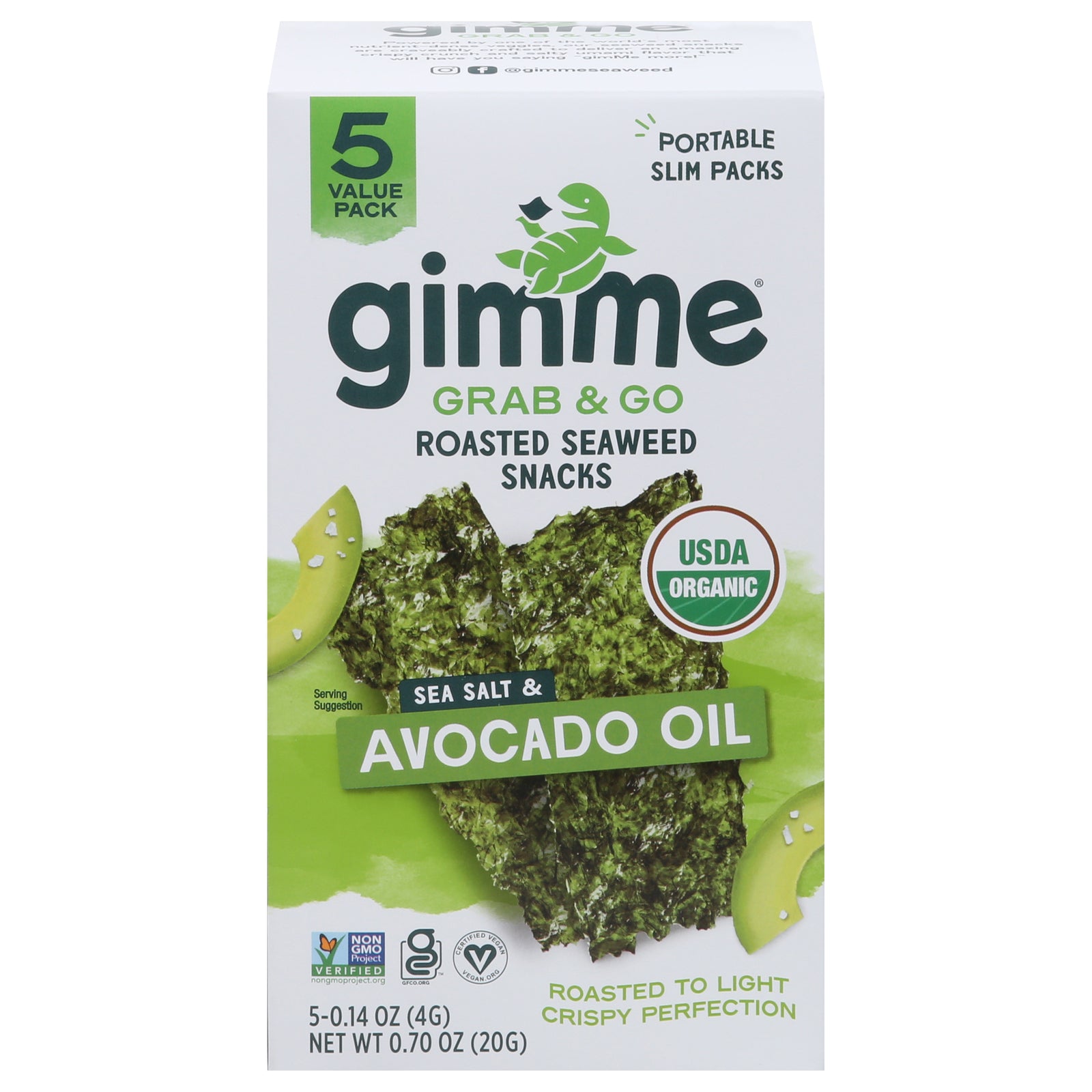 Gimme Seaweed Snacks - Seawd Snk Og2 Avo Oil 5pk - CS of 6-5/.14 OZ