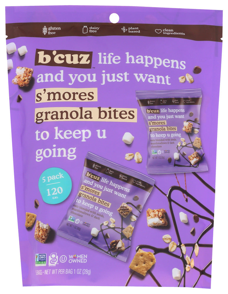 Bcuz Snacks Granola Bites Smores - Pack of 6- 5 Oz