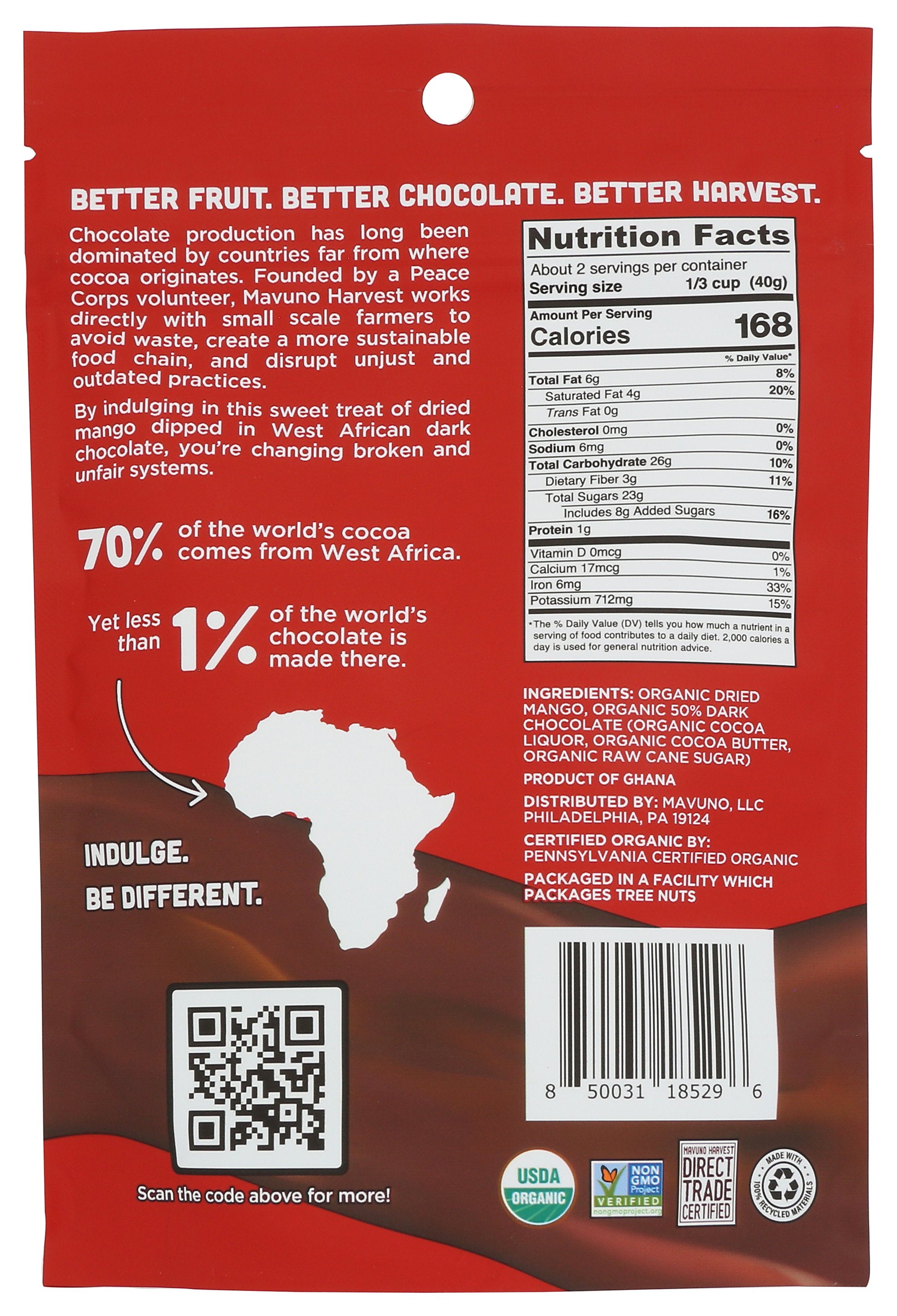 MAVUNO HARVEST FRUIT DRIED MNGO CHO DIP - Case of 6