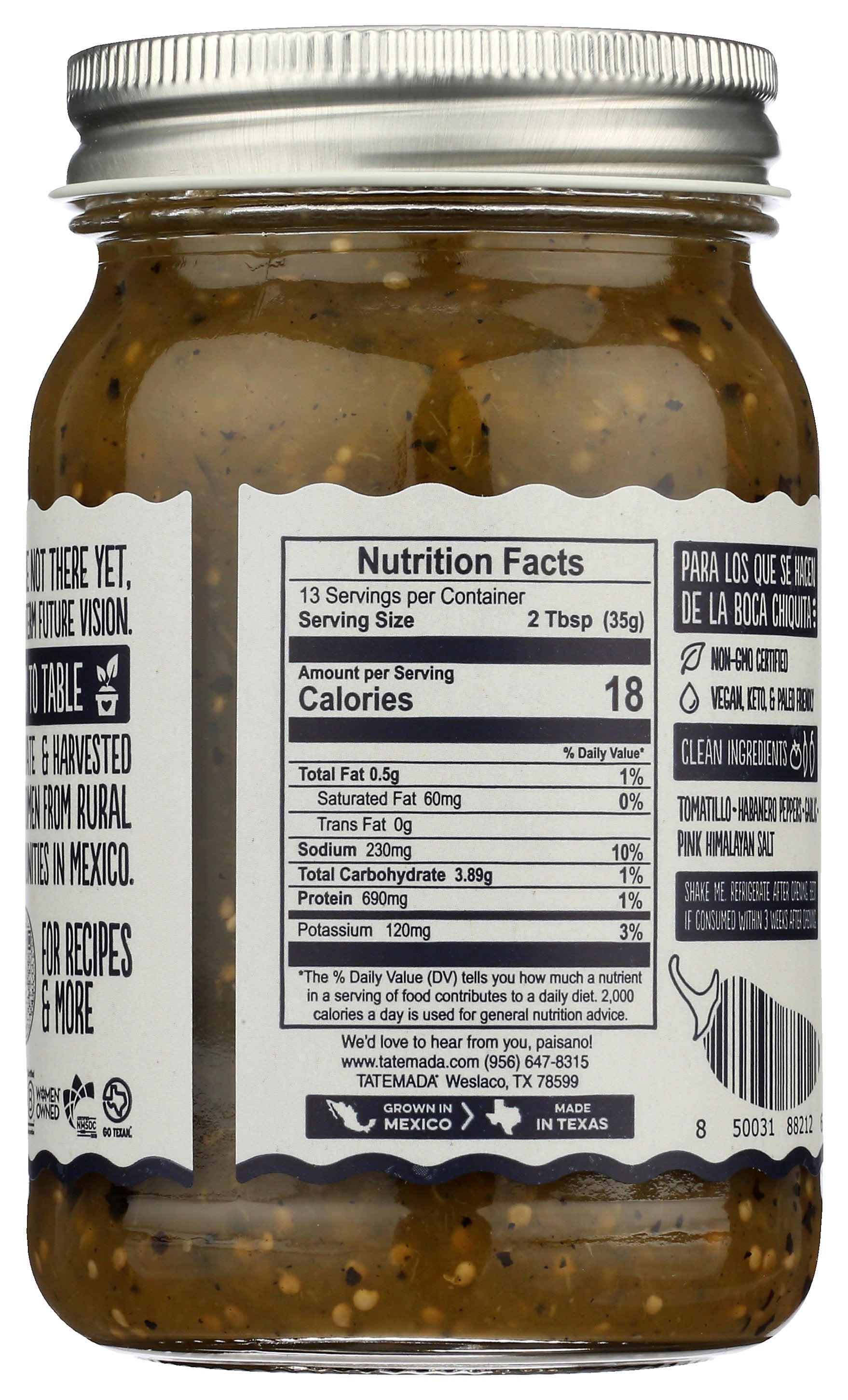 TATEMADA SALSA HABANERO - Case of 6