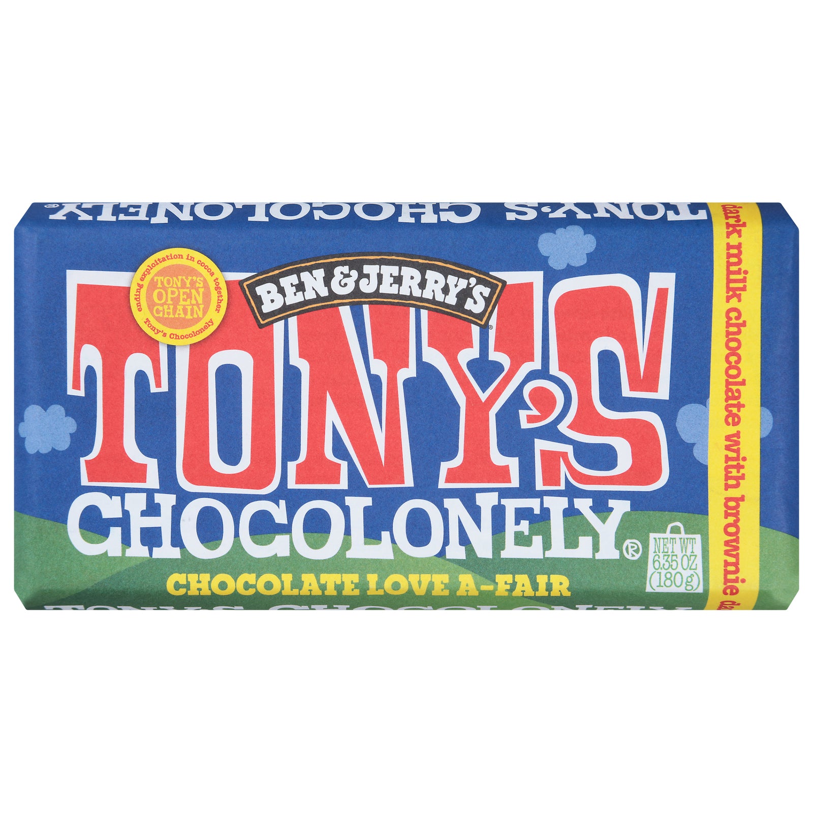 Tony's Chocolonely - Bar Dark Milk Choc Brwnie - CS of 15-6.35 OZ