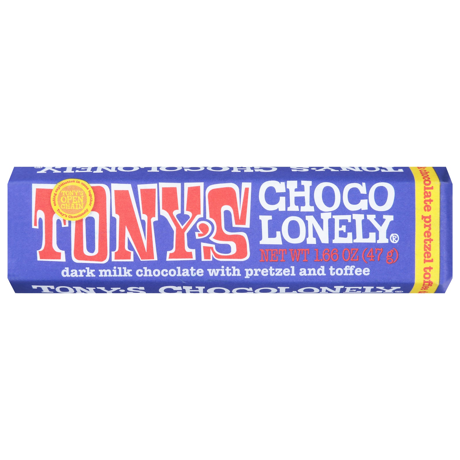 Tony's Chocolonely - Bar Dk Mlkchoc Pretz Toff - CS of 20-1.66 OZ