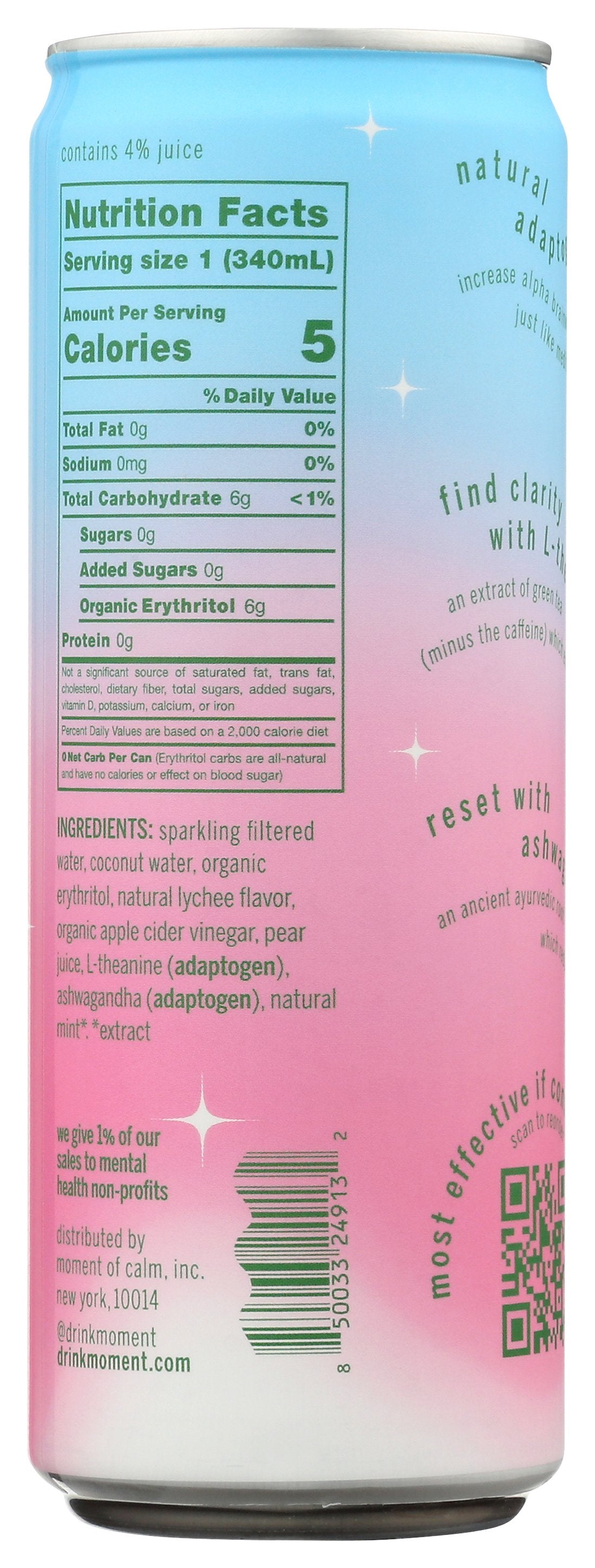 MOMENT WTR SPKL BTAN LYCHEE MINT - Case of 12