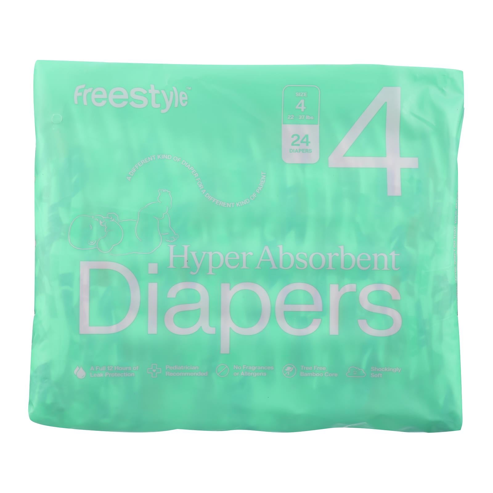 Freestyle - Diapers Baby Size 4 - Case of 6-24 CT