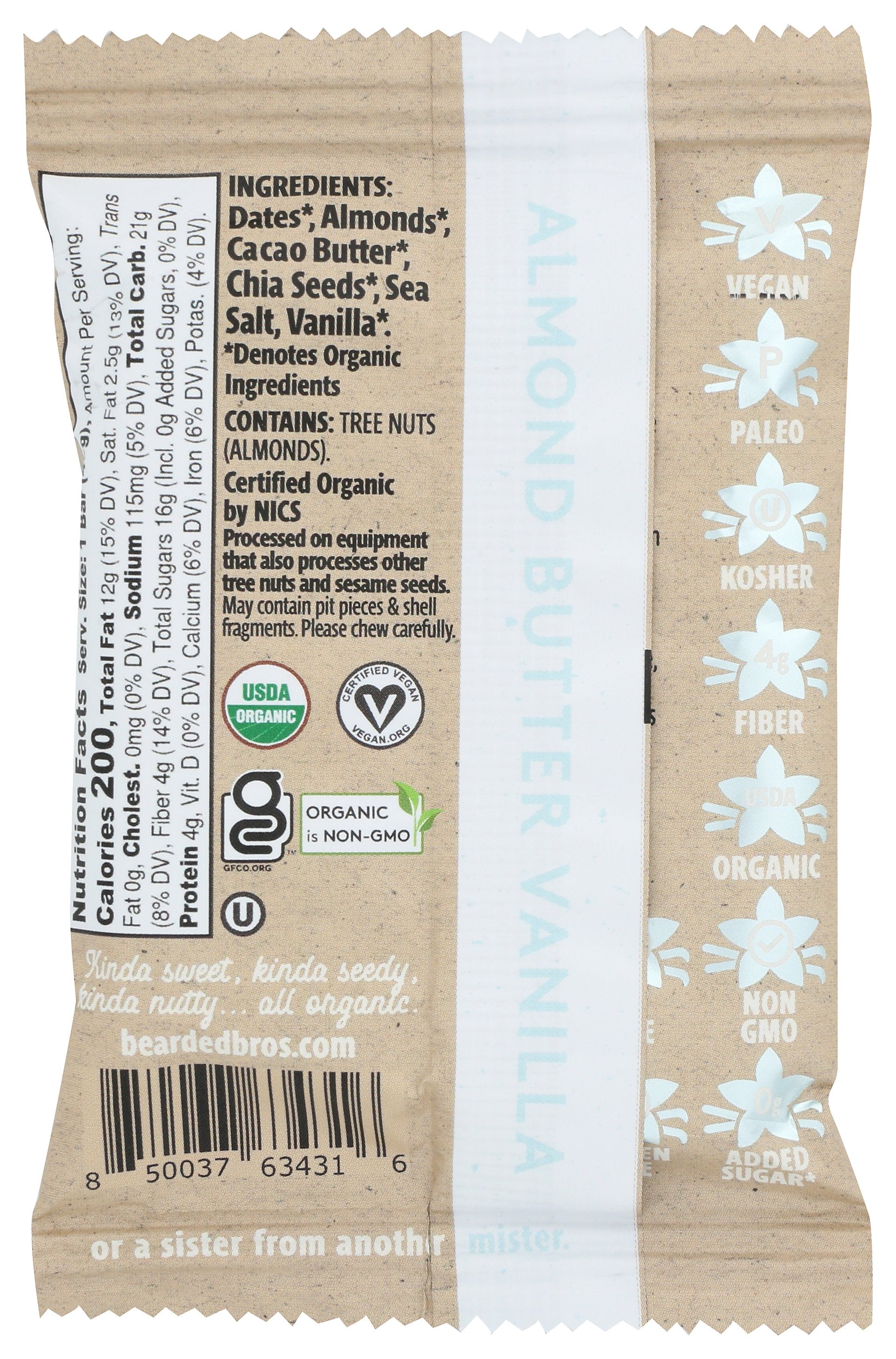 BEARDED BROTHERS BAR ALMND BUTTER VANILLA - Case of 12