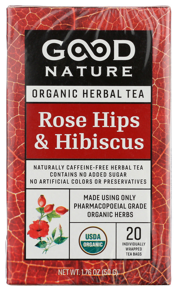Good Nature Tea Hibiscus & Rosehips  - Case of 6 - 1.76oz
