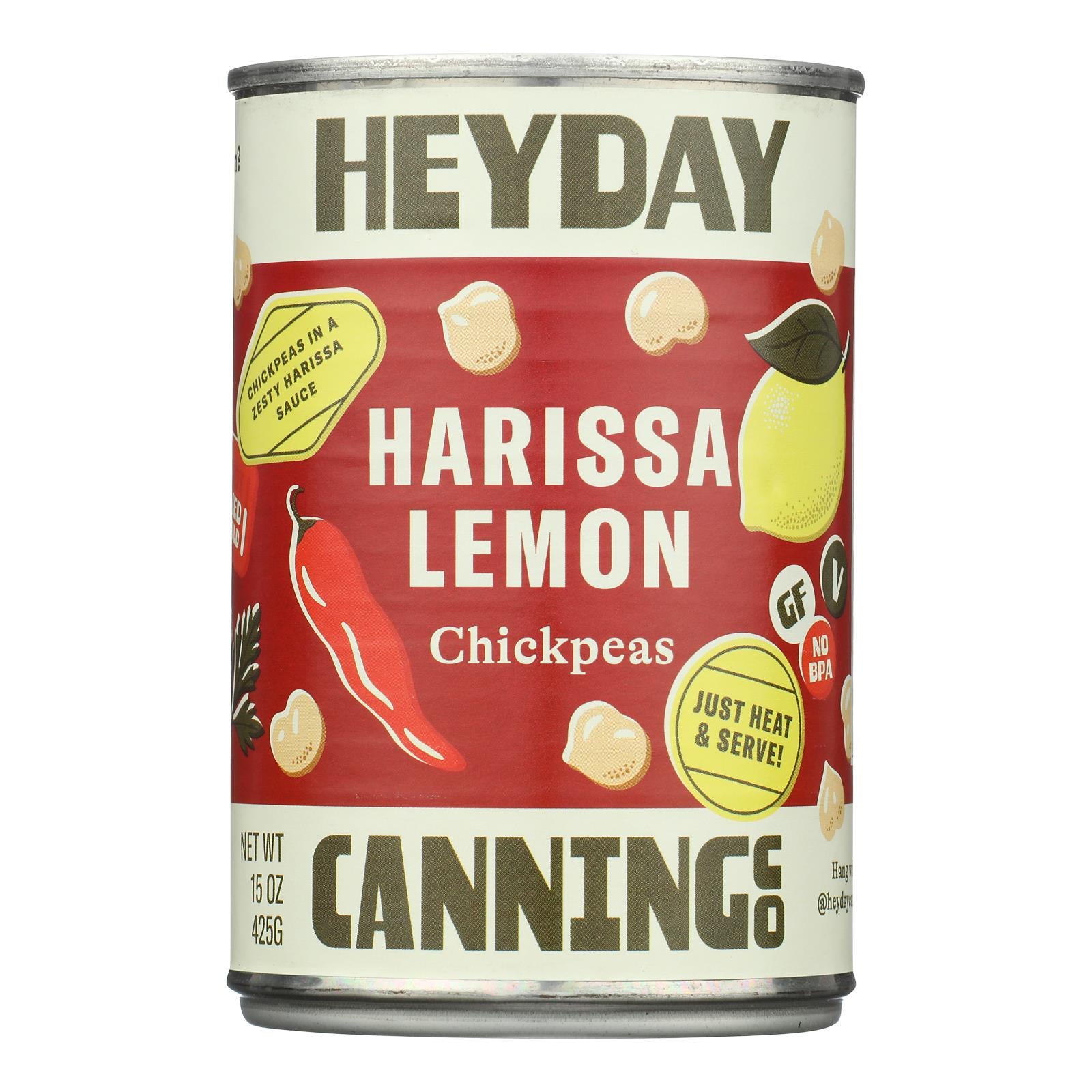 Heyday Canning Co. - Chickpeas Harissa Lemon - CS of 12-15 OZ