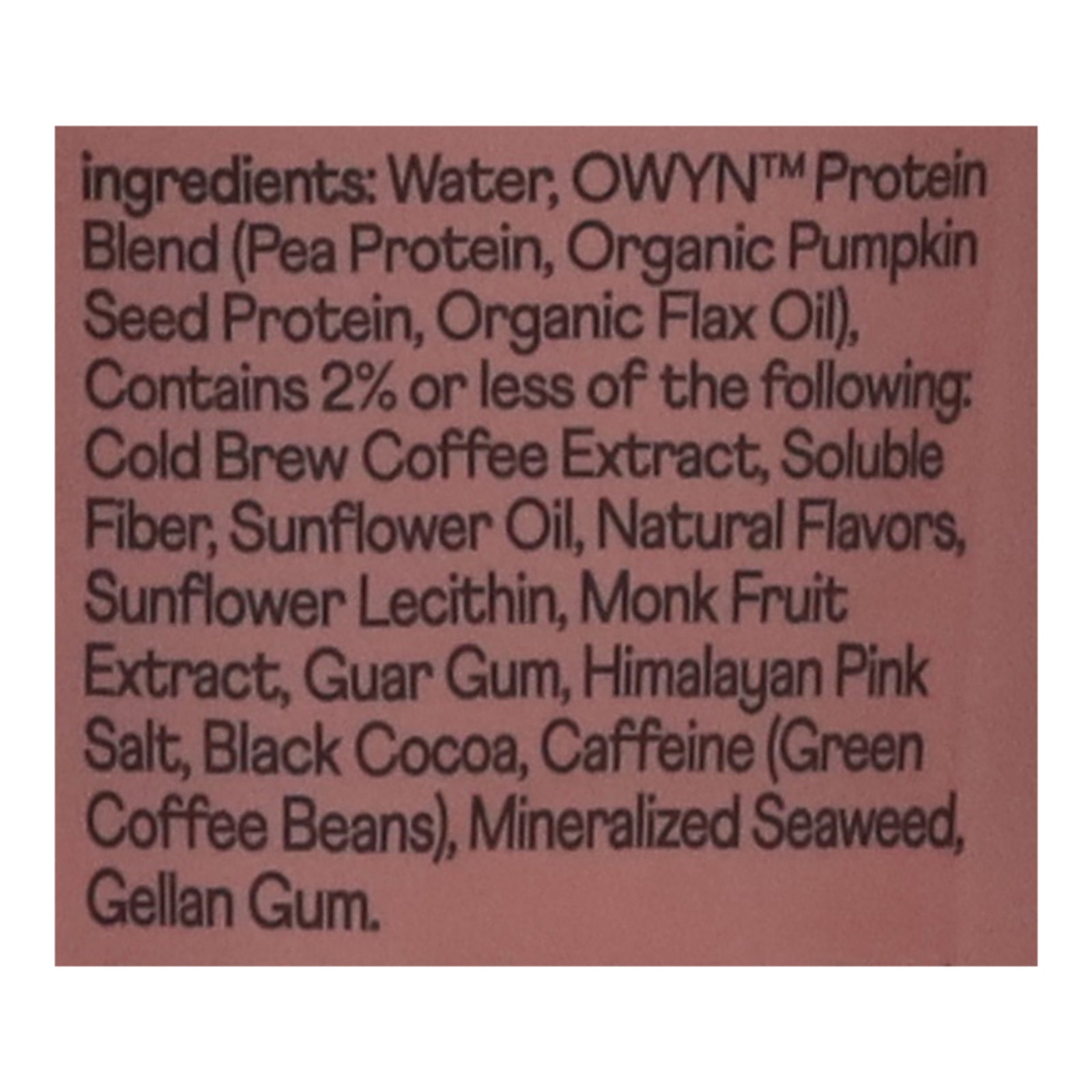 Owyn-only What You Need - Prtn Coff Dbl Shot Crml - CS of 12-12 FZ