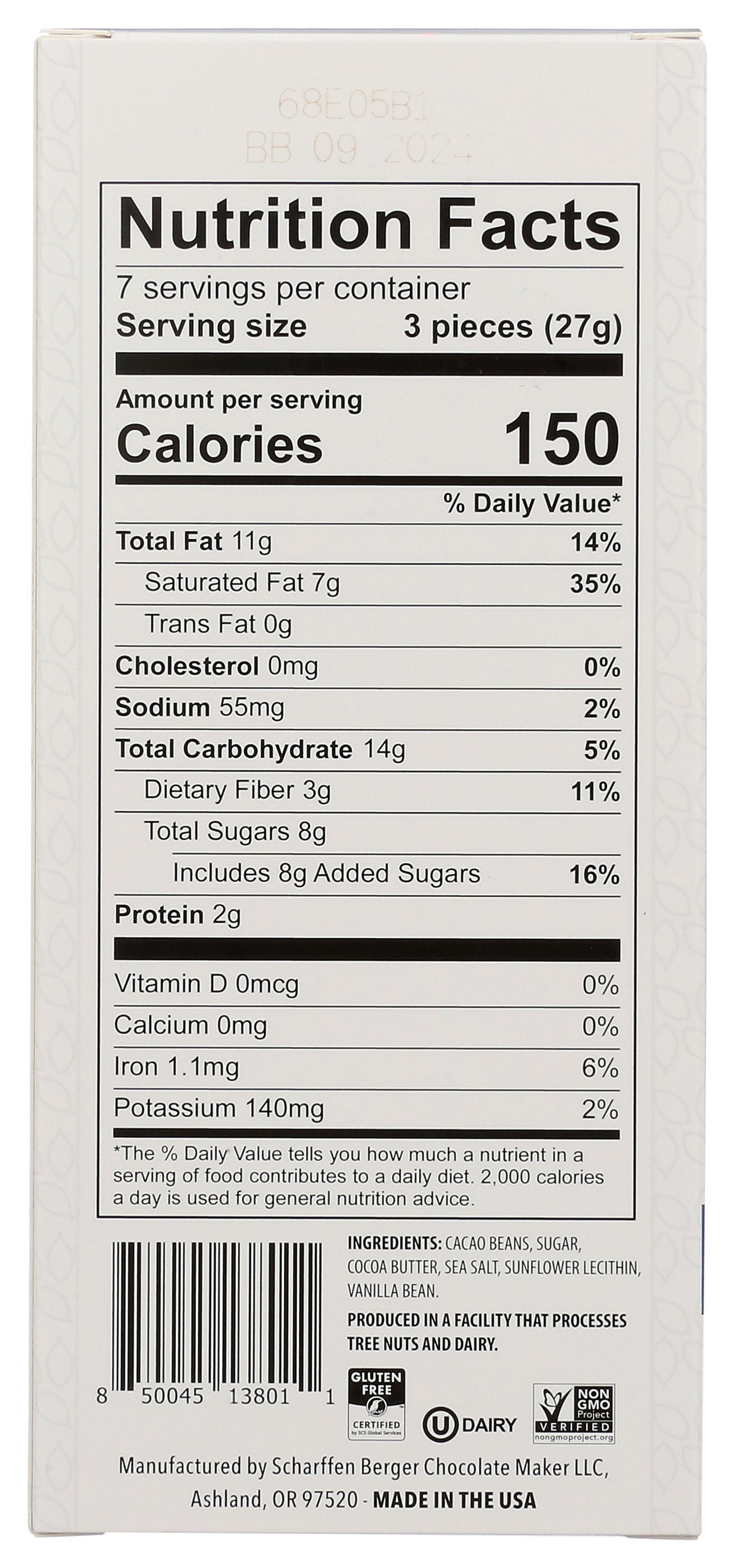 SCHARFFEN BERGER CHOC FLATS SEA SLT 70 - Case of 8