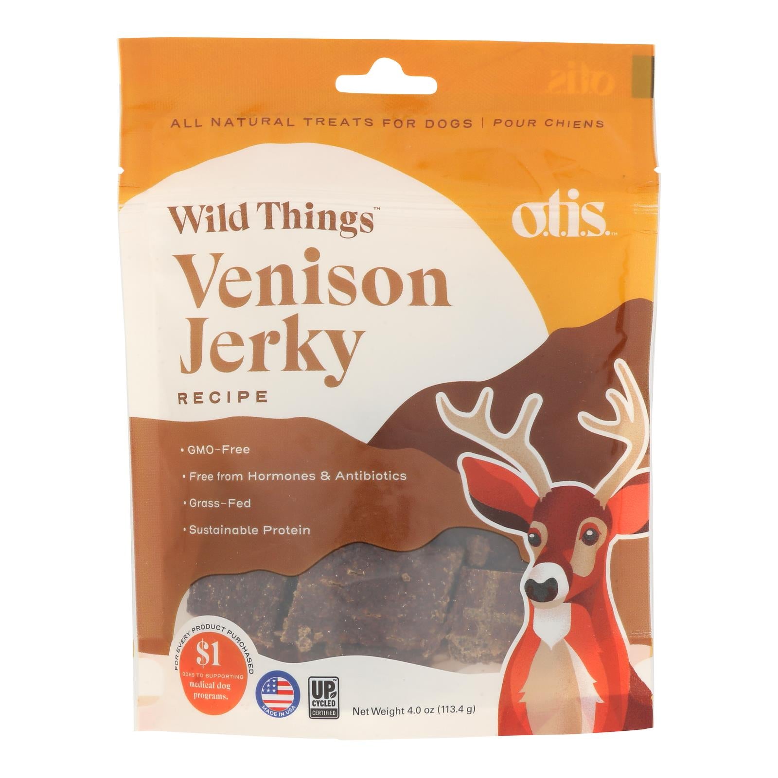 Wild Things - Dog Treat Jerky Venison - CS of 6-4 OZ