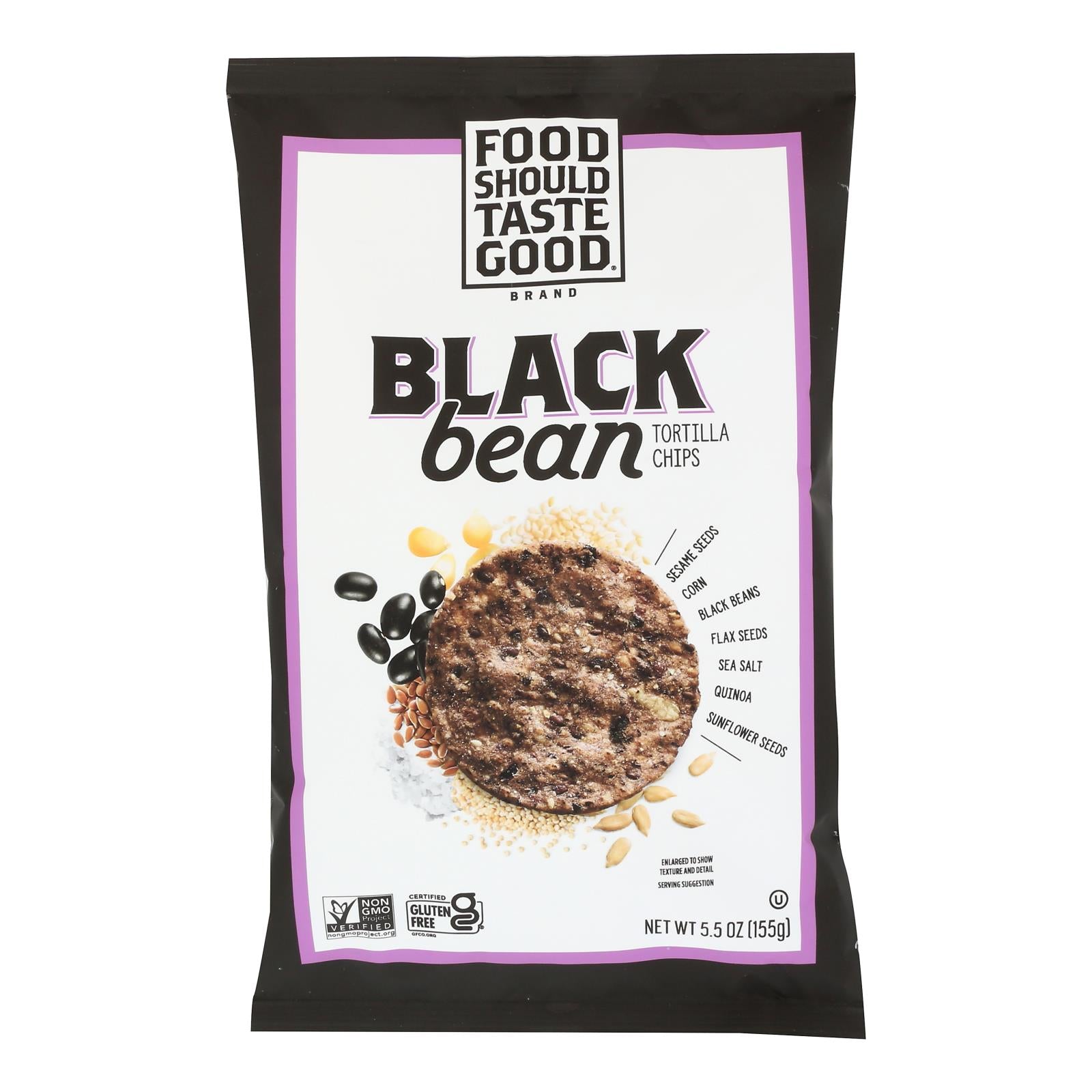 Food Should Taste Good - Tortilla Chips Black Bean - CS of 12-5.5 OZ